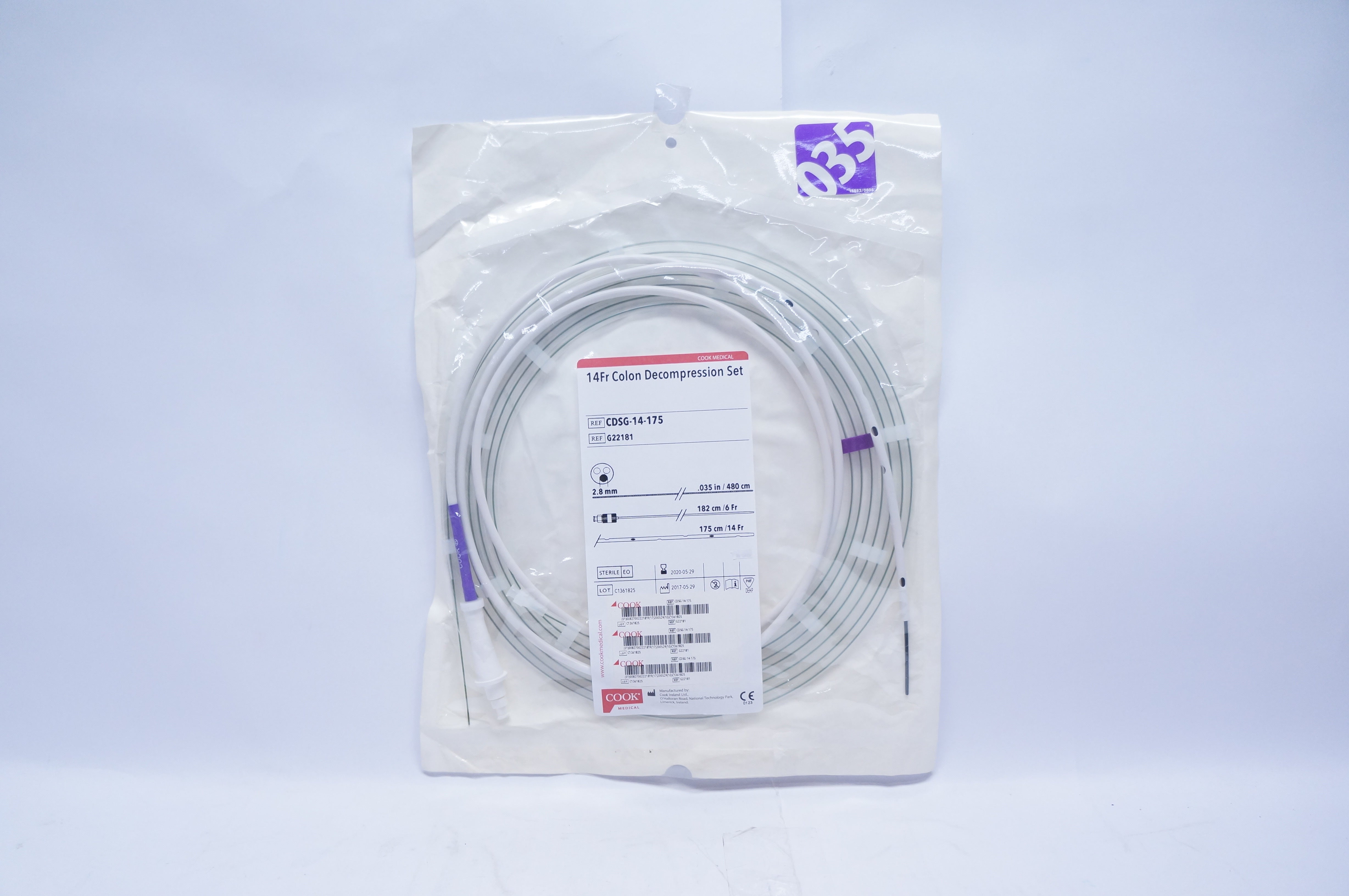 Cook Medical CDSG-14-175 Colon Decompression Set 14Fr. x 6Fr. x 480 cm (x)