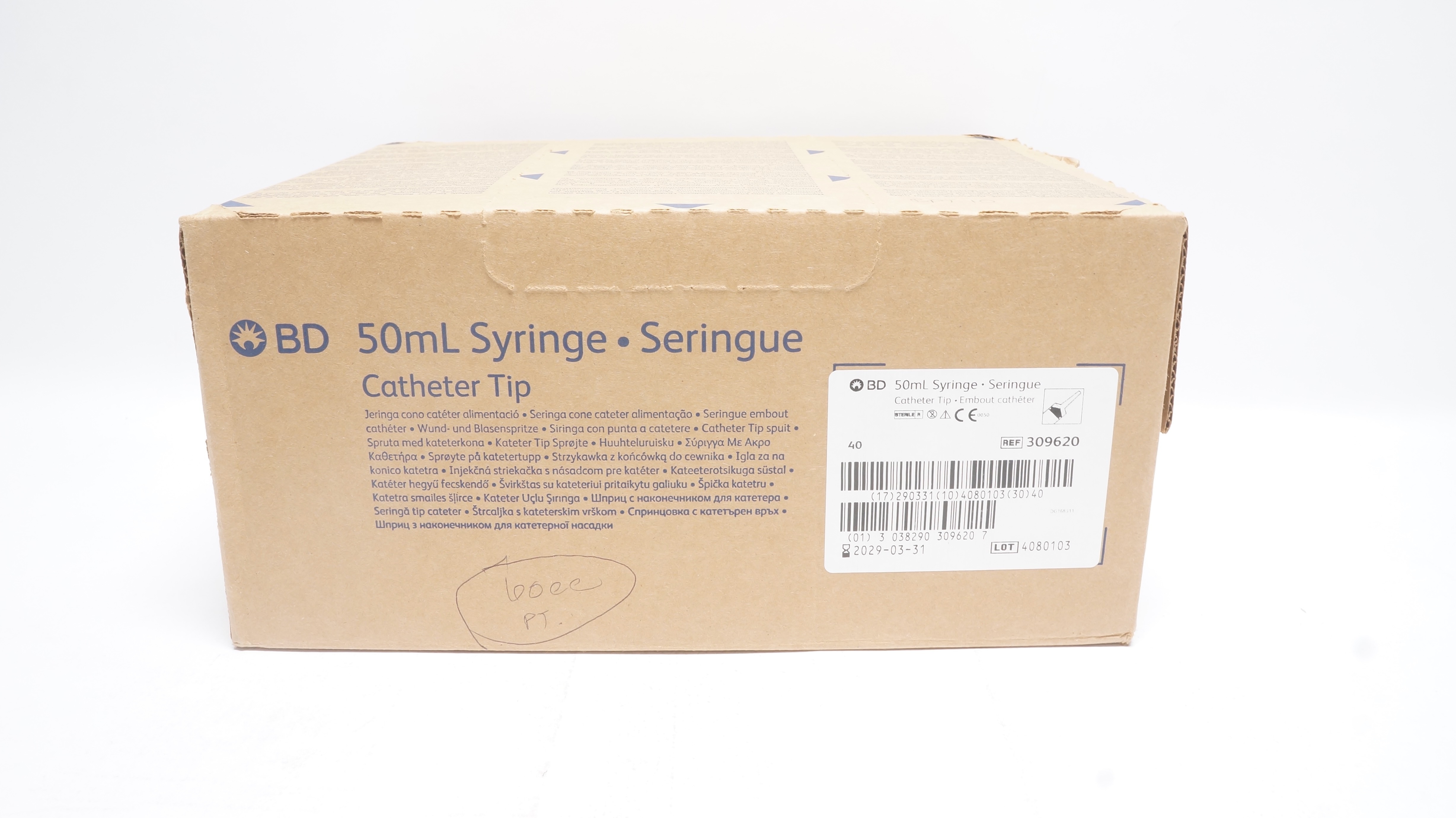 BD 309620 50mL Syringe Cath. Tip - Case of 28