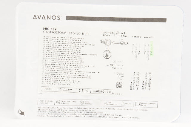 Halyard 0120-24-3.0 Mic-Key Gastrostomy Feeding Tube 24Fr x 3.0cm