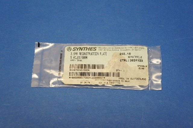 Synthes 245.15 3.5mm Reconstruction Plate 5 Holes/58mm