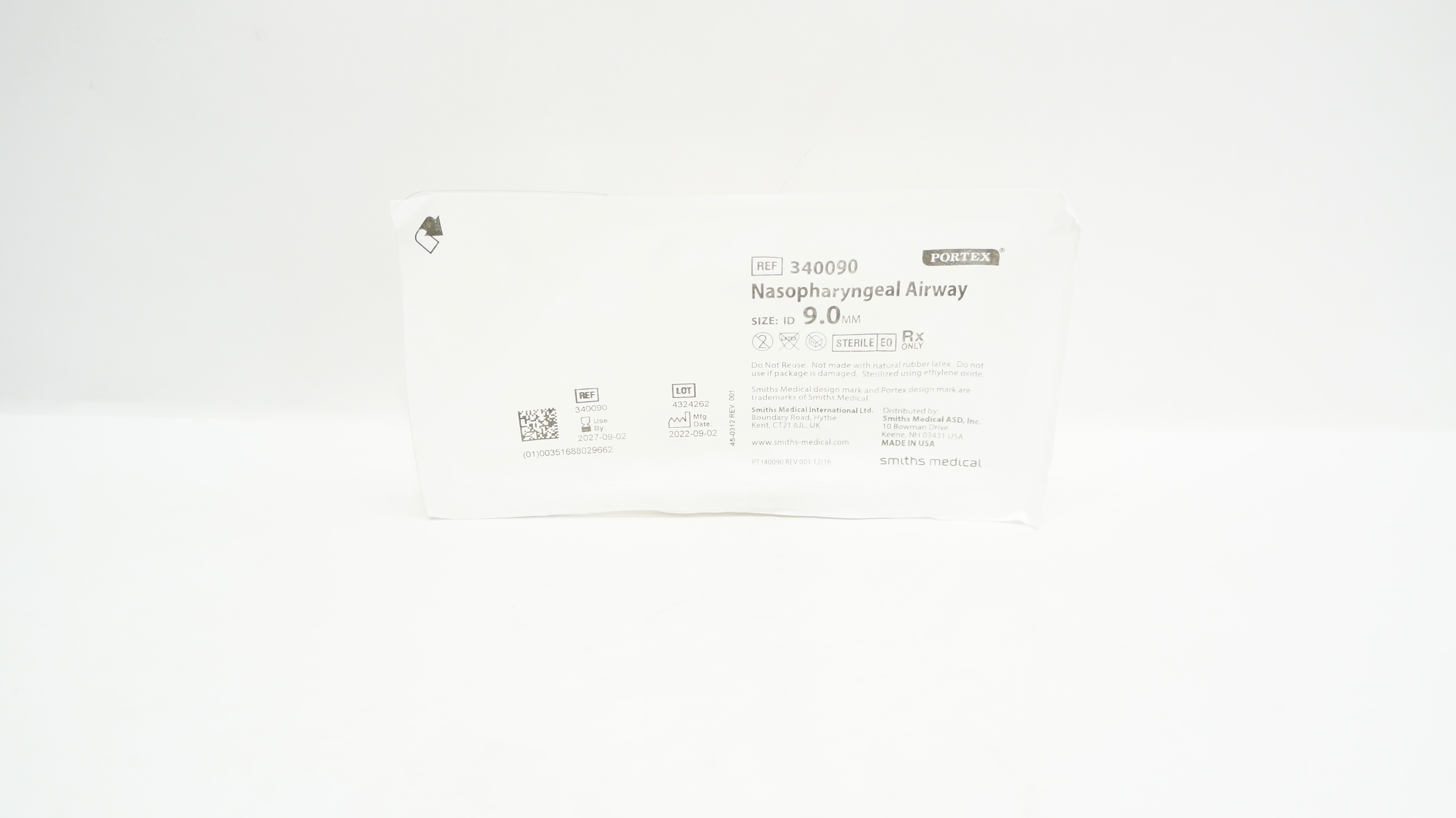 Smiths Medical 340090 Portex Nasopharyngeal Airway Size 9.0mm ID