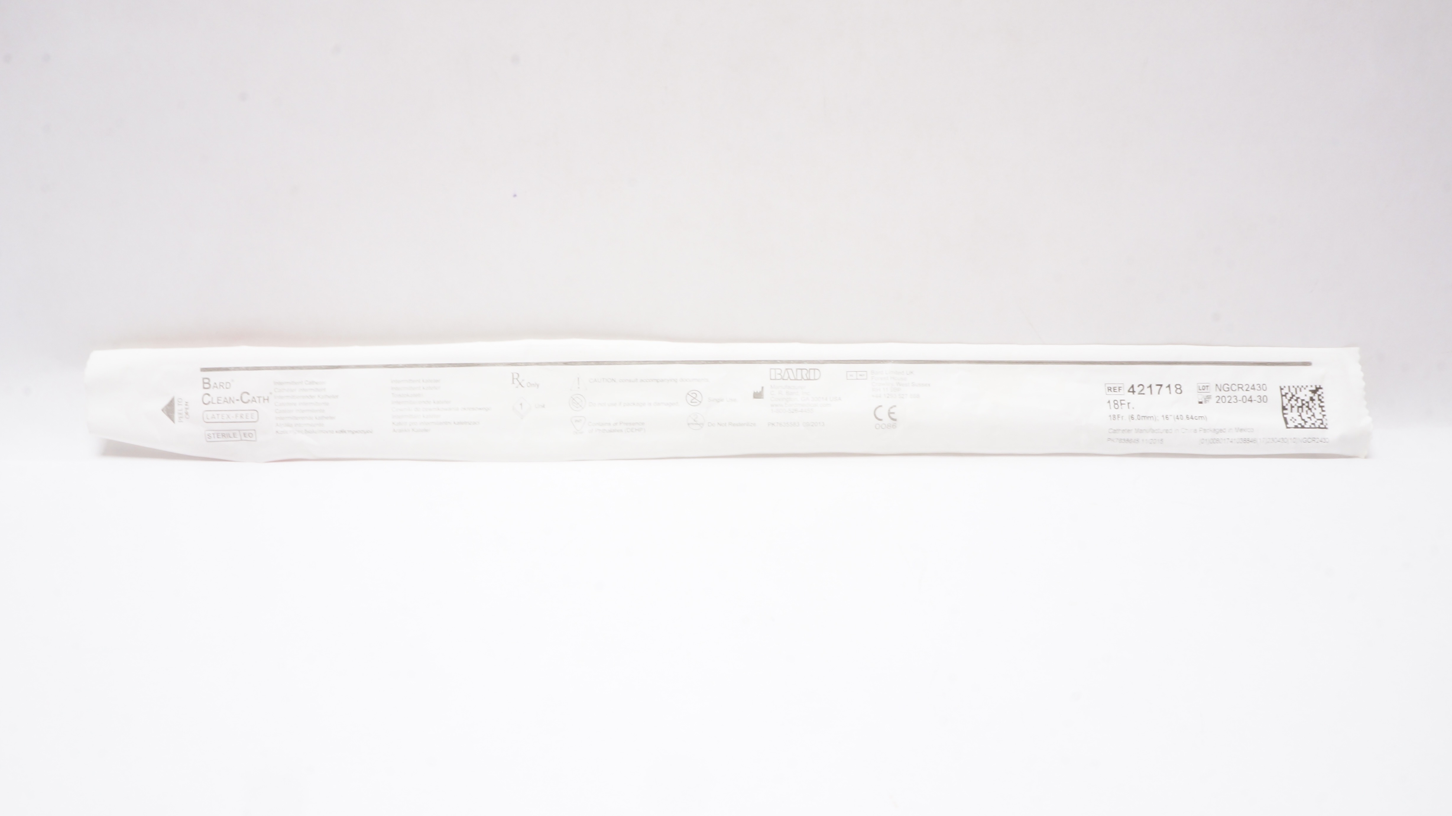 Bard 421718 Clean-Cath Intermittent Cath. 18Fr x 16inch (x)