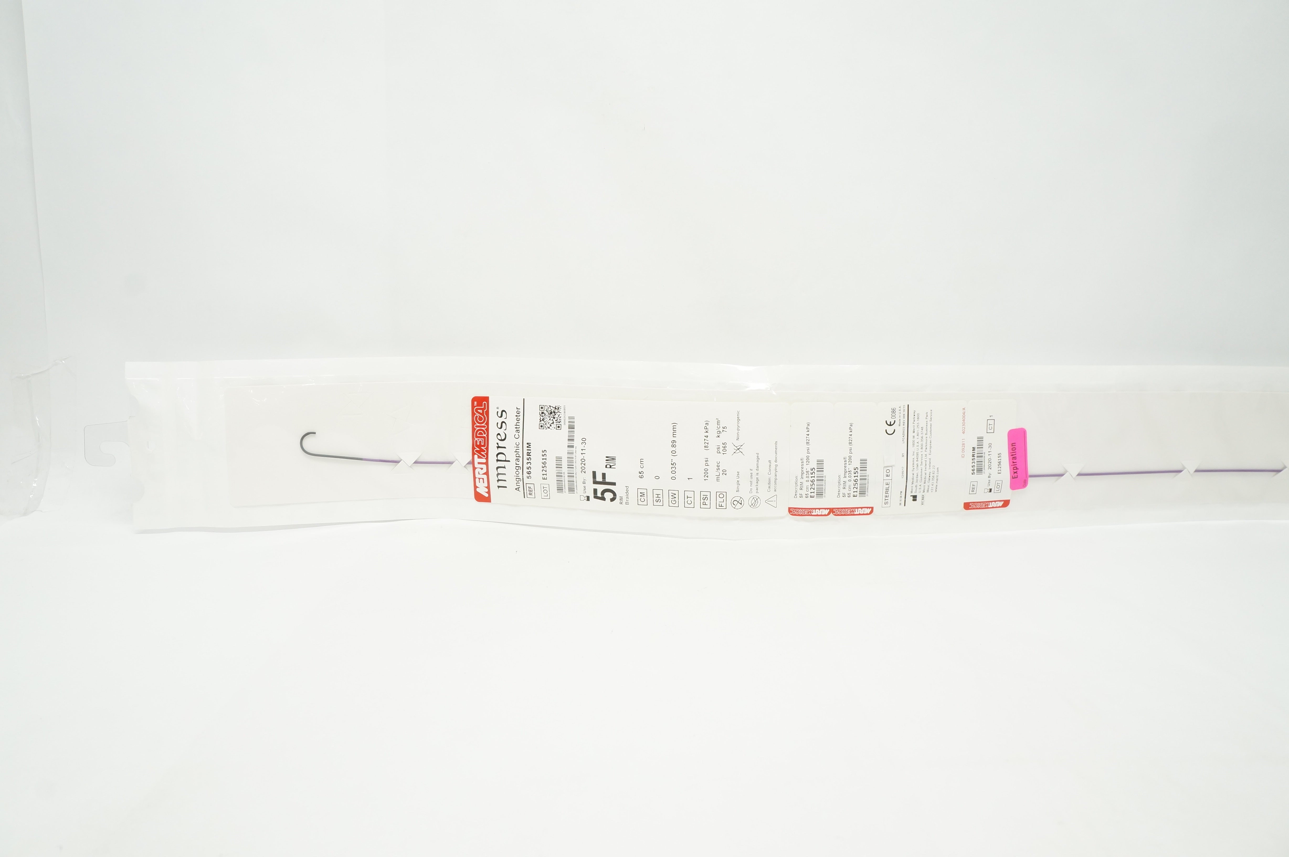 MeritMedical 56535RIM ImpressRIM Angiographic Cath. 5F x 0.035inch x 65cm (x)