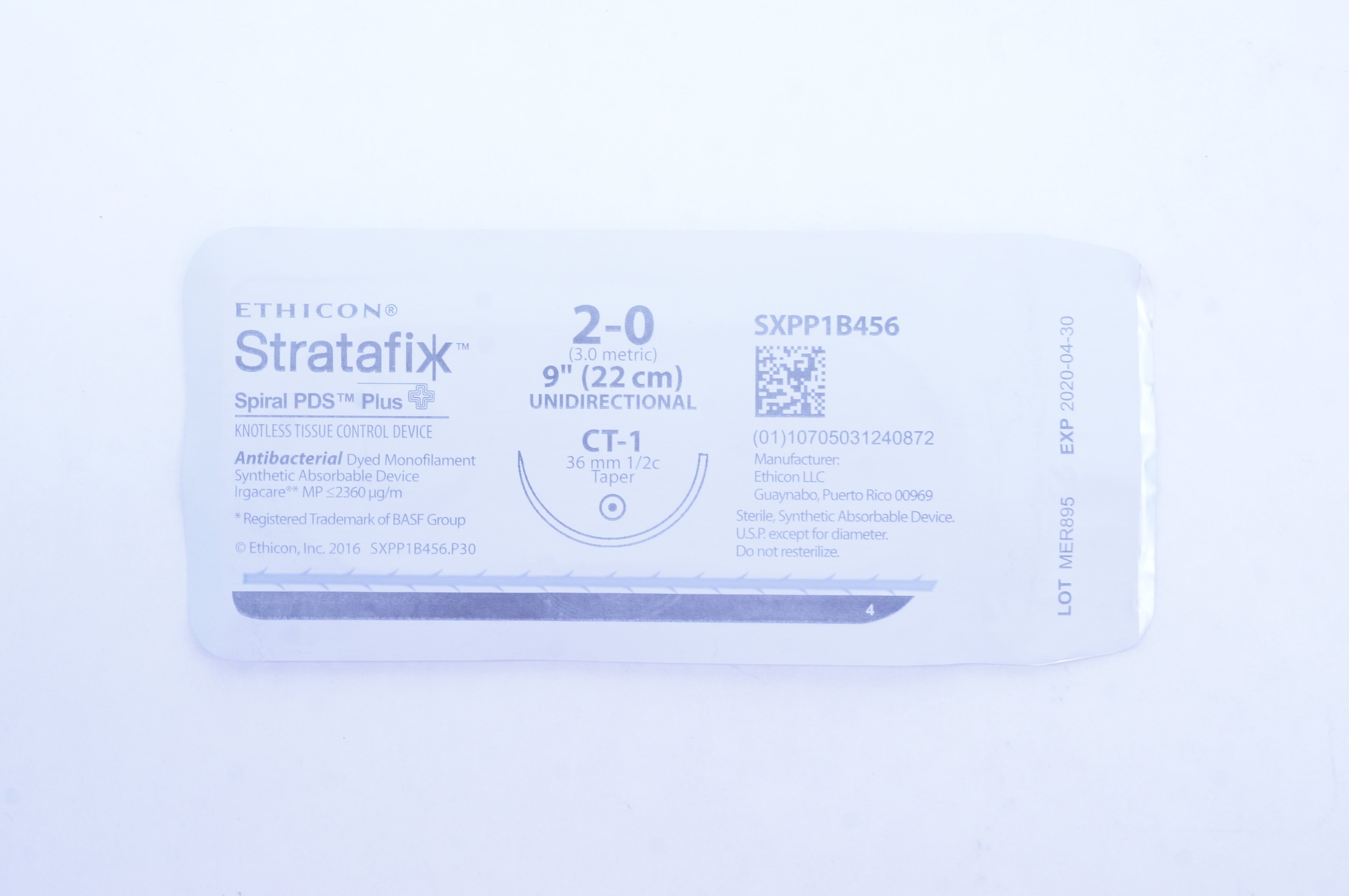 Ethicon SXPP1B456 2-0 Stratafix, CT-1, 36mm 1/2c Taper, 9 inch (x)