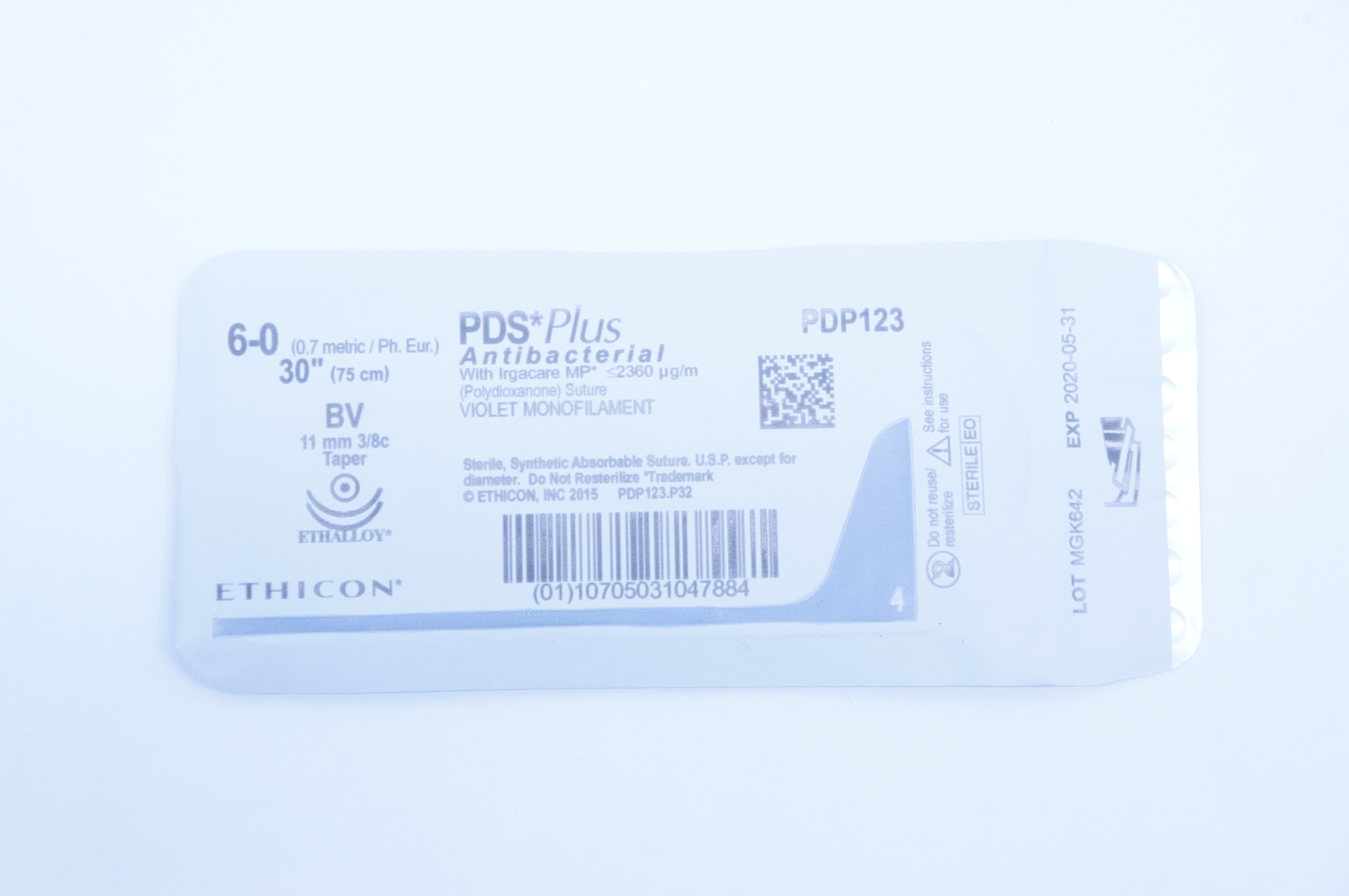 Ethicon PDP123 6-0 PDS Plus BV 11mm 3/8c Taper, 30inch (x)