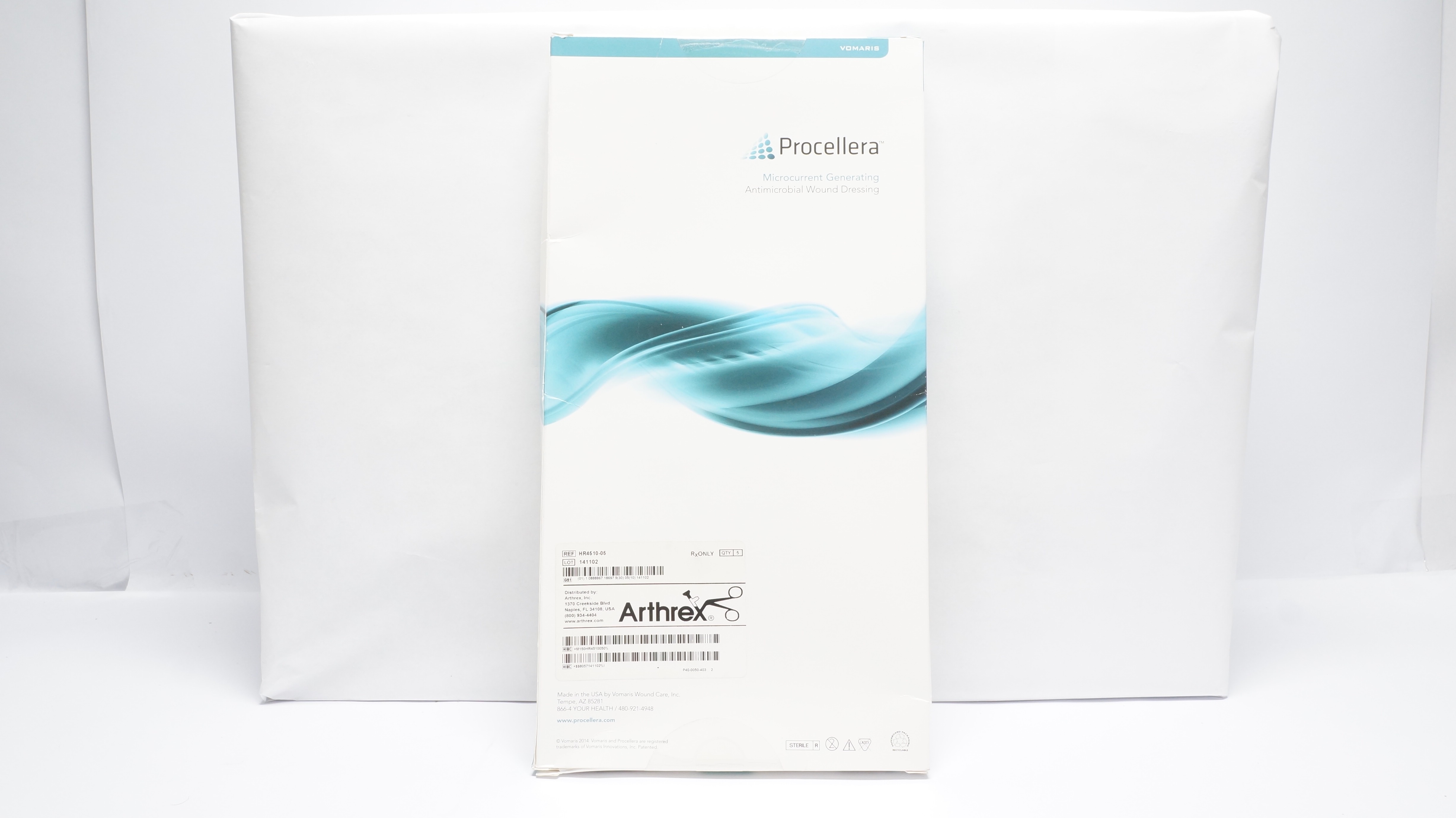Arthrex HR4510-05 Microcurrent Generating Antimicrobial Wound4.5x10in(x)-Box of 5