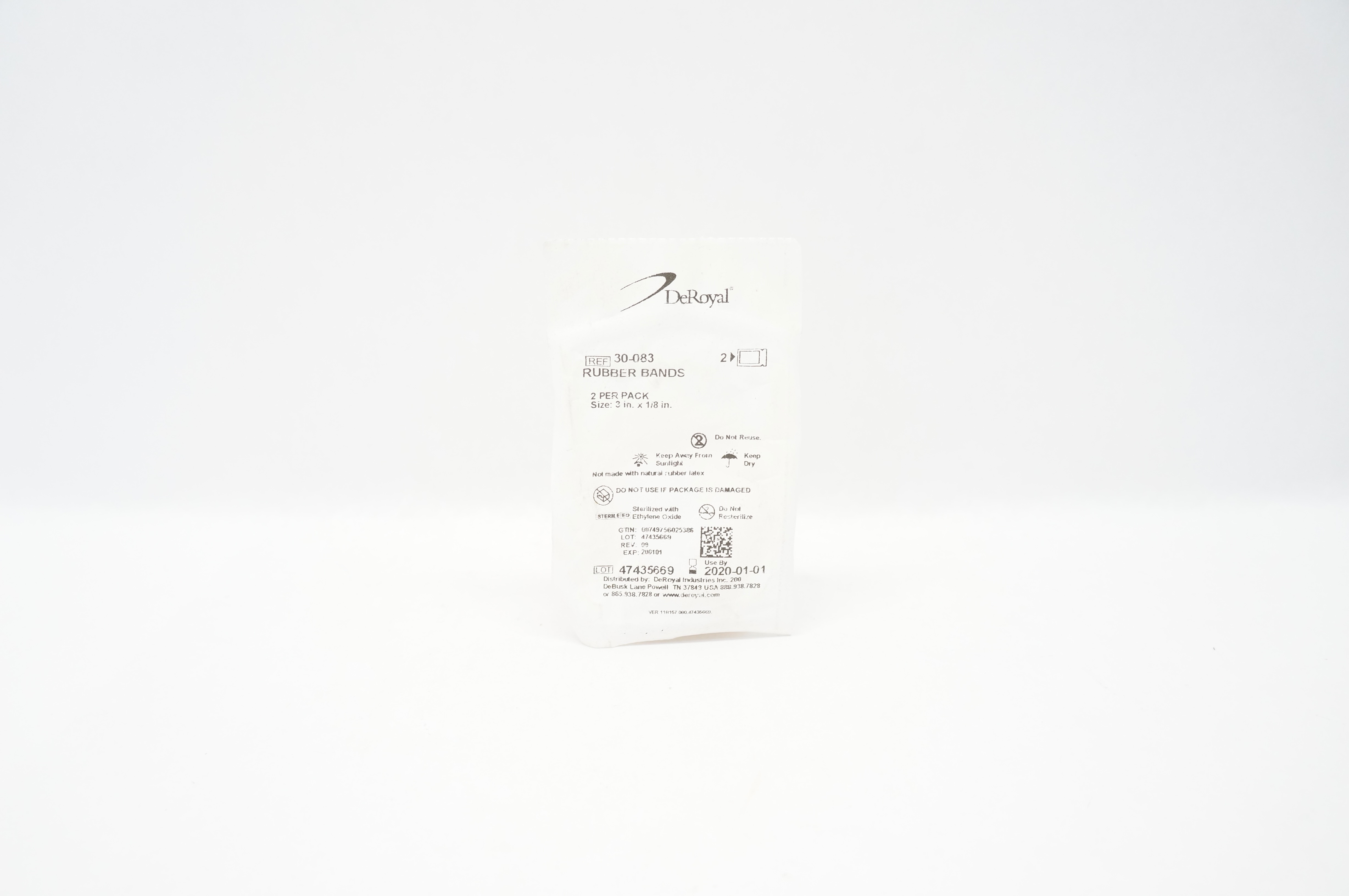 DeRoyal 30-083 Rubber Bands 3inch x 1/8inch (x) - Pack of 2