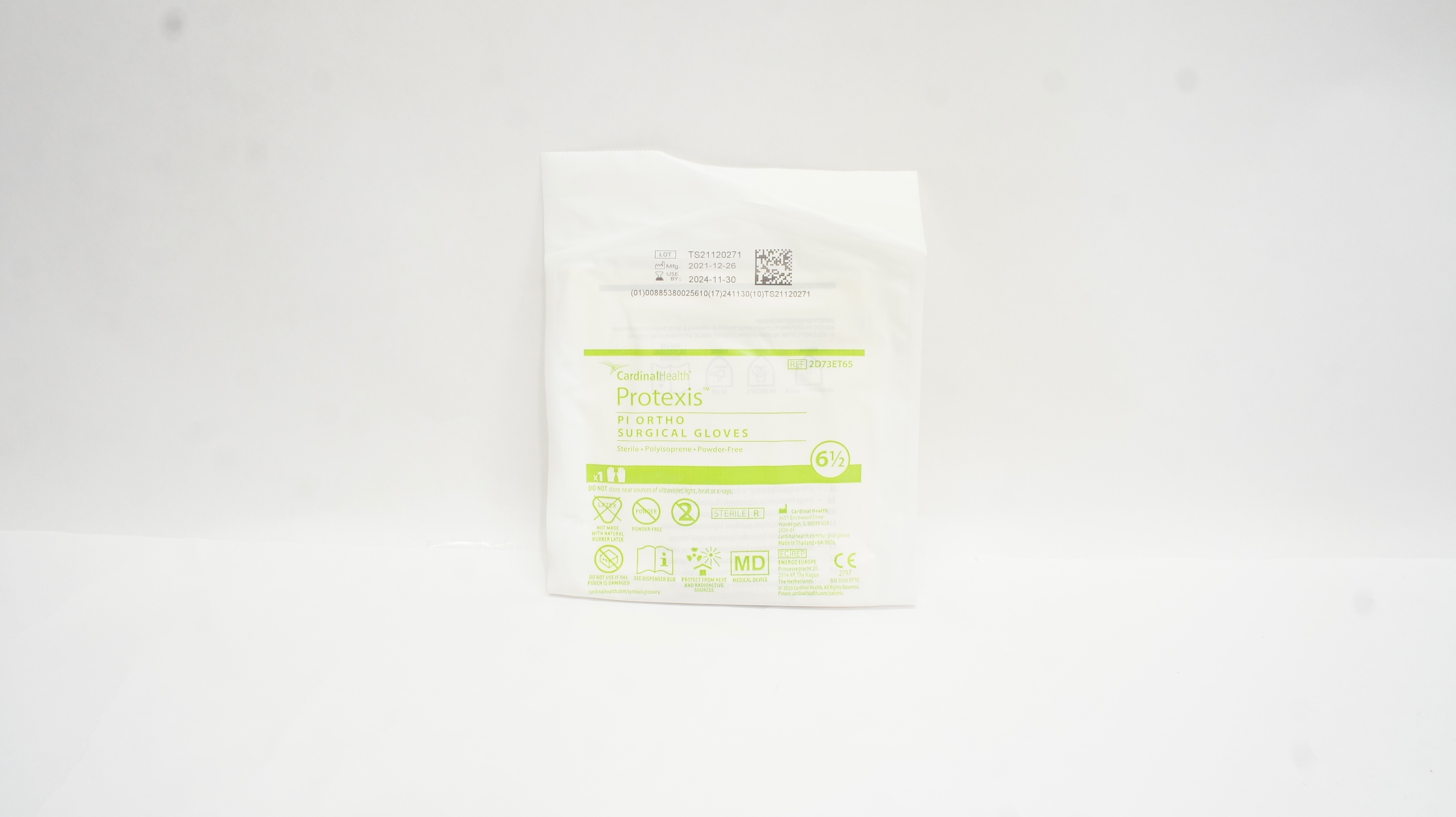 Cardinal Health 2D73ET65 Protexis PI Ortho Surgical Gloves Size 6-1/2