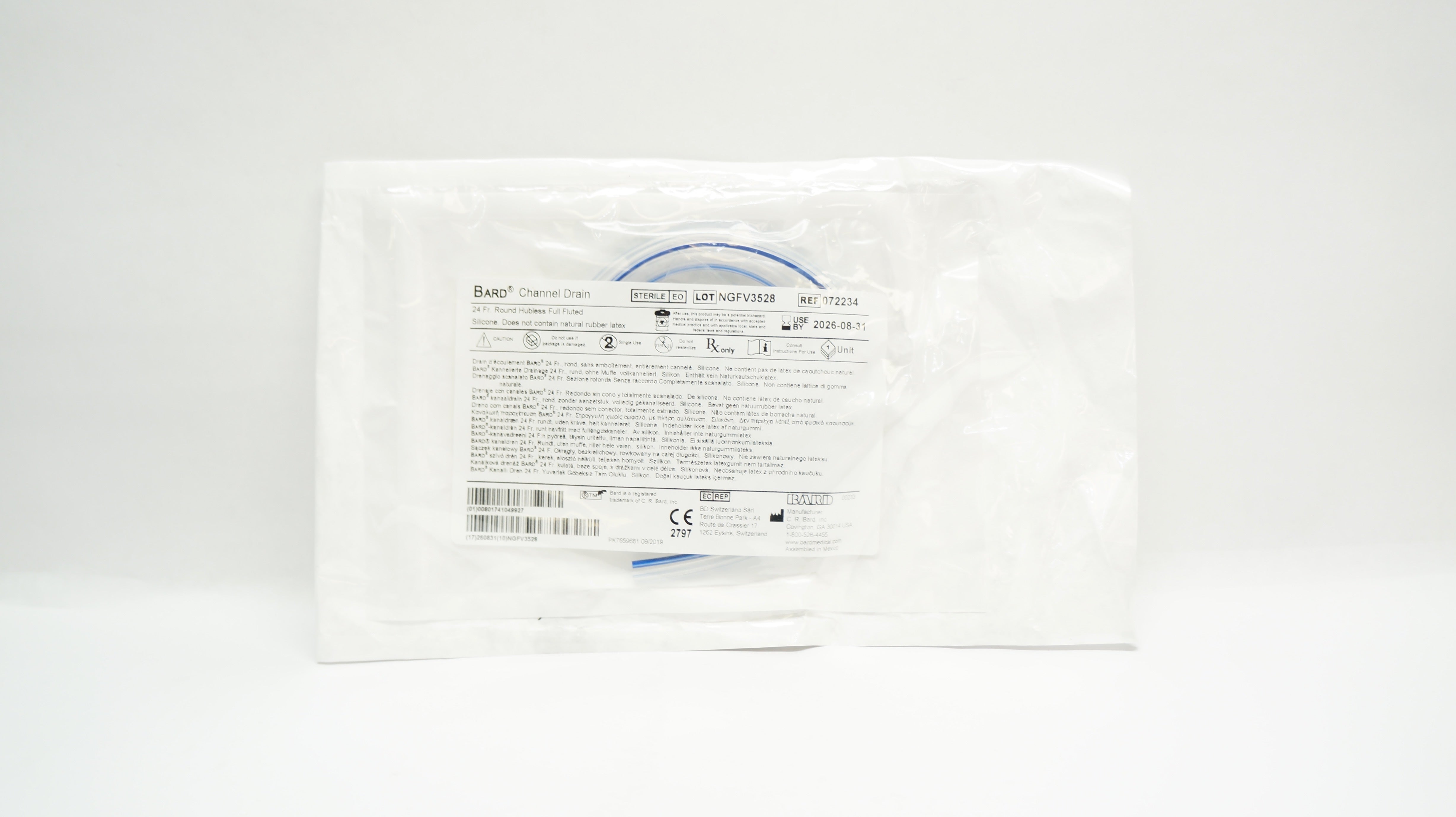 Bard 072234 Channel Drain 24 Fr. Round Hubless Full Fluted