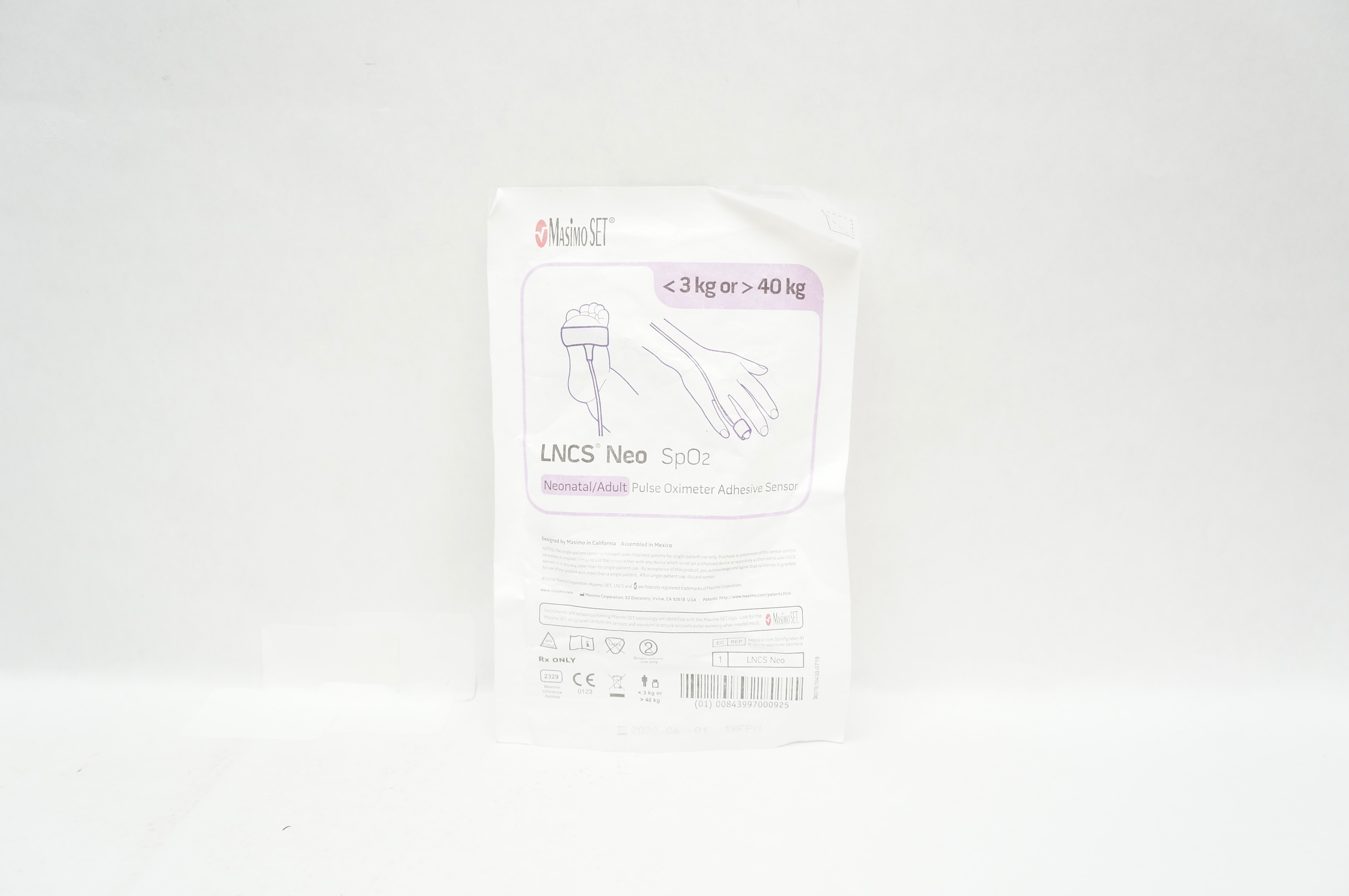 Masimo 2329 SpO2 Neonatal/Adult Pulse Oximeter Adhesive Sensor 3kg or 40kg (x)