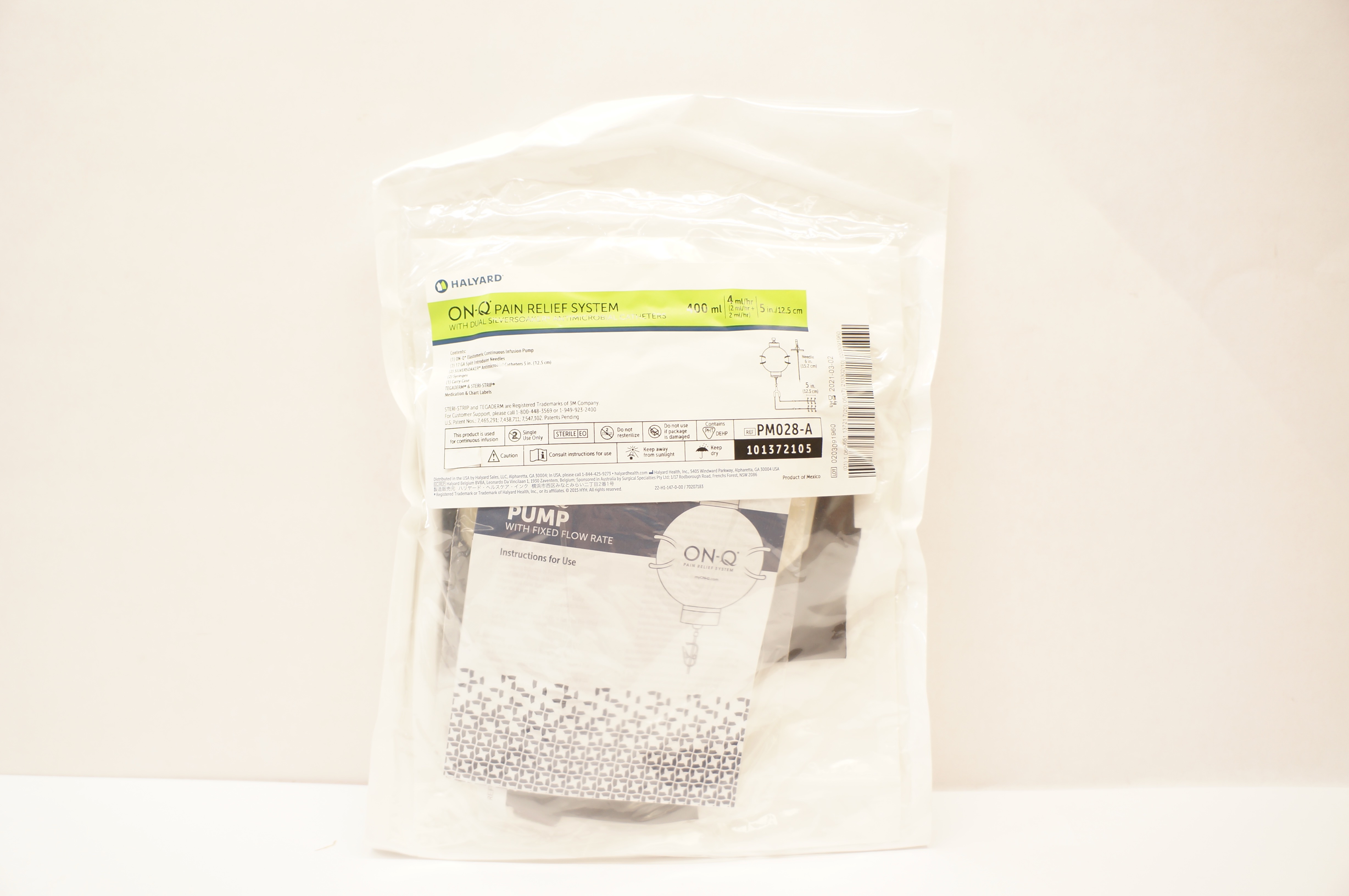 Halyard PM028-A ON-Q Pain Relief System w/Caths. 400ml 4ml/hr x 5inch (x)