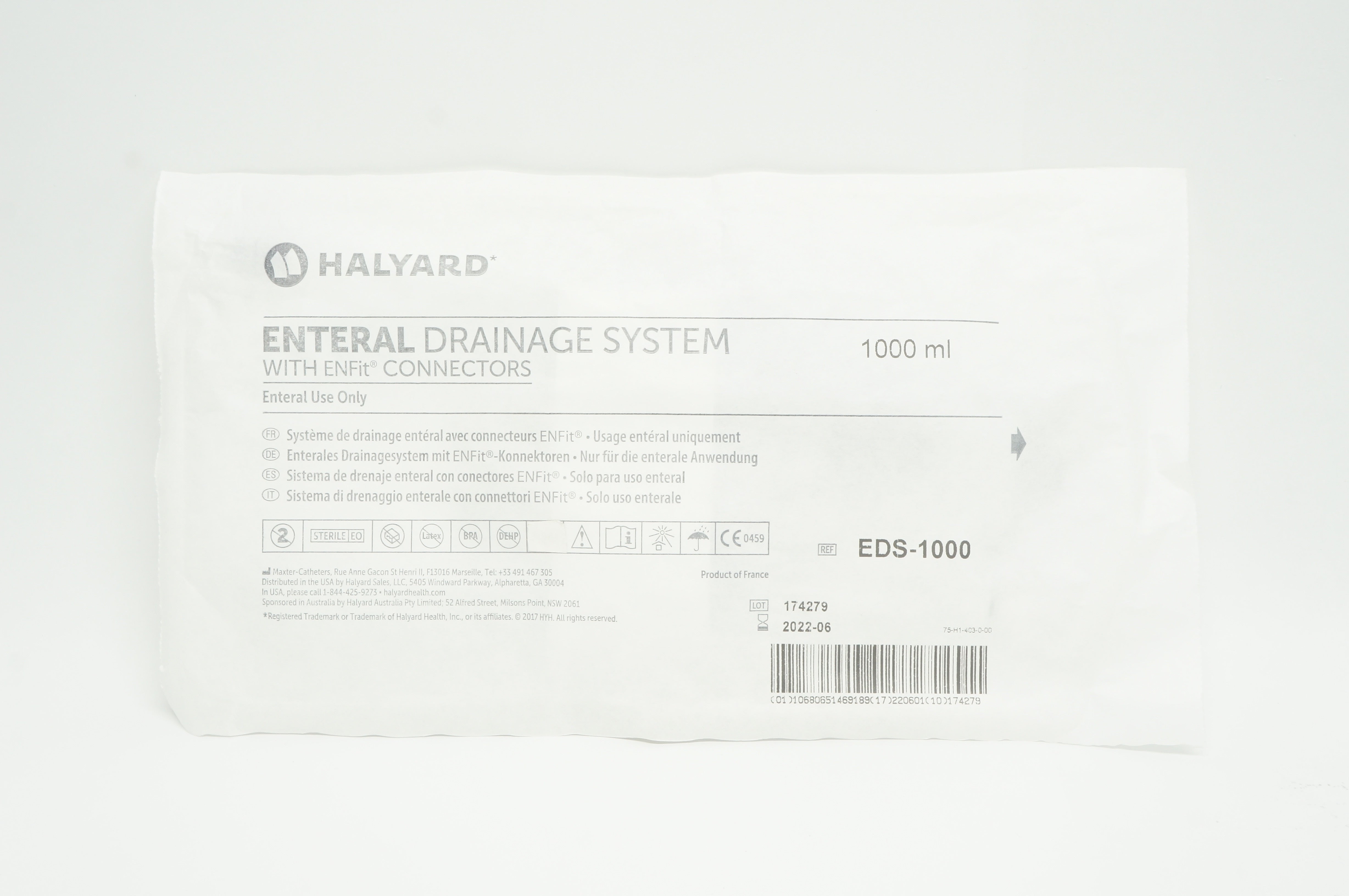 Halyard EDS-1000 Enteral Drainage System 1000ml