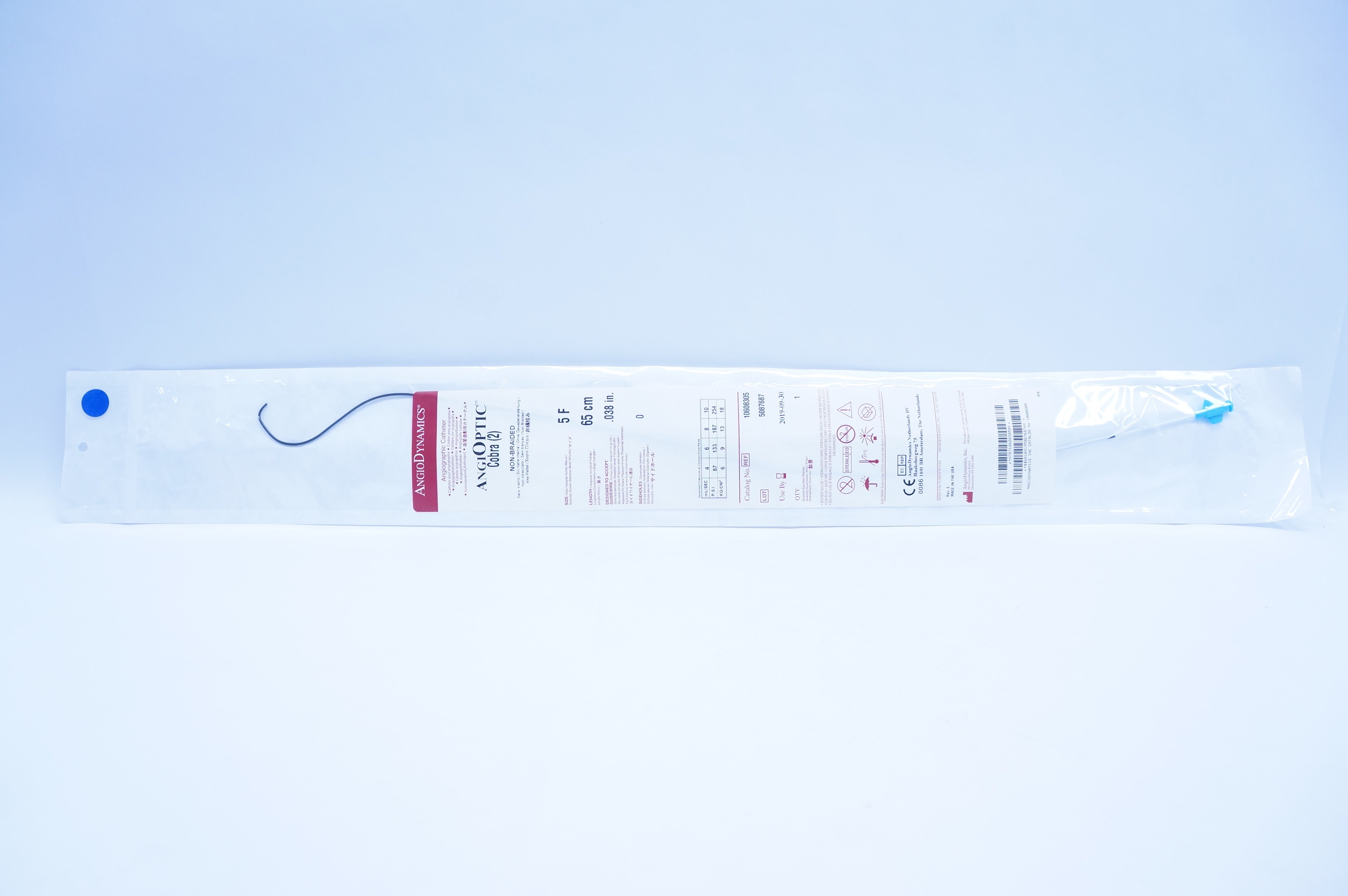 AngioDynamics 10608305 Angiographic Cath. Cobra (2) 5F x 65cm x .038inch (x)