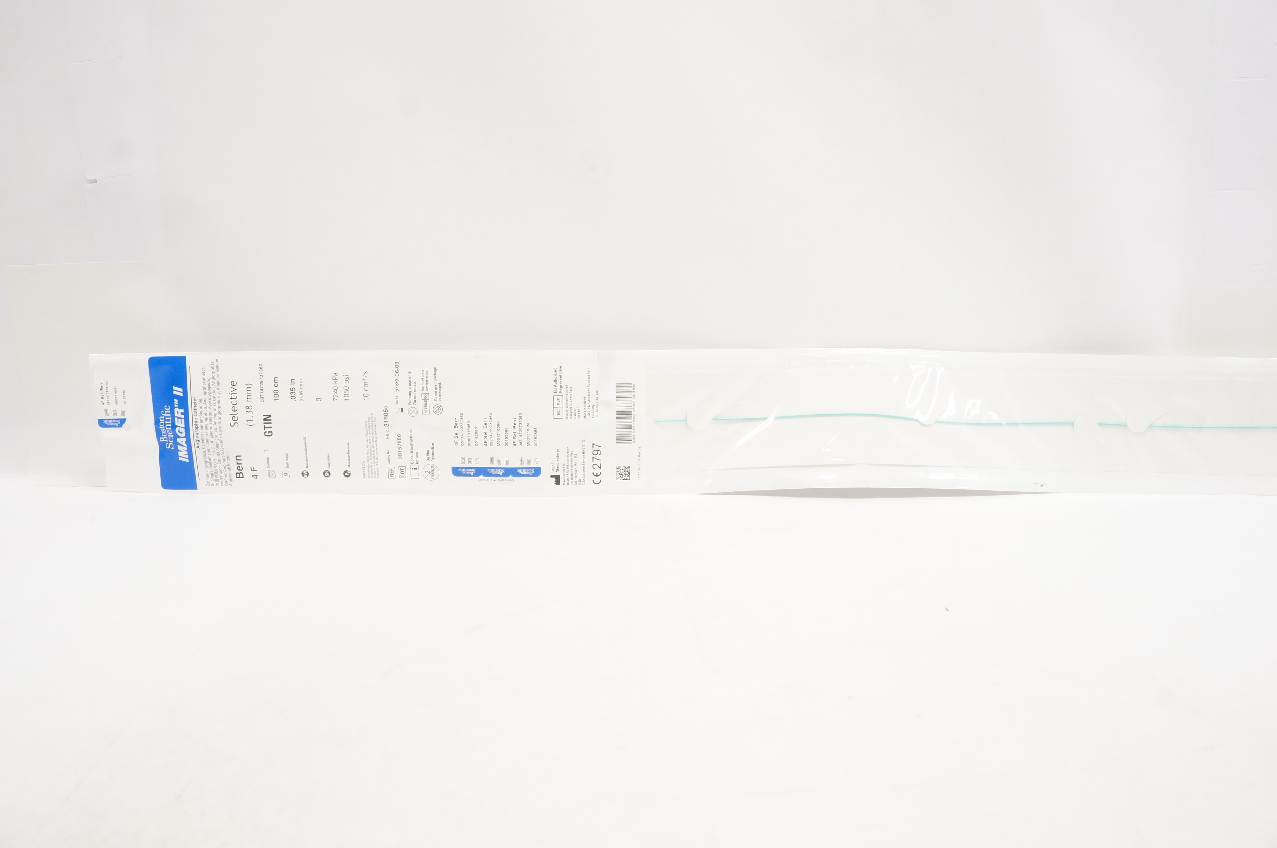 Boston Scientific 31606 Imager II Angiographic Catheter Bern 4F 100cm .038inch