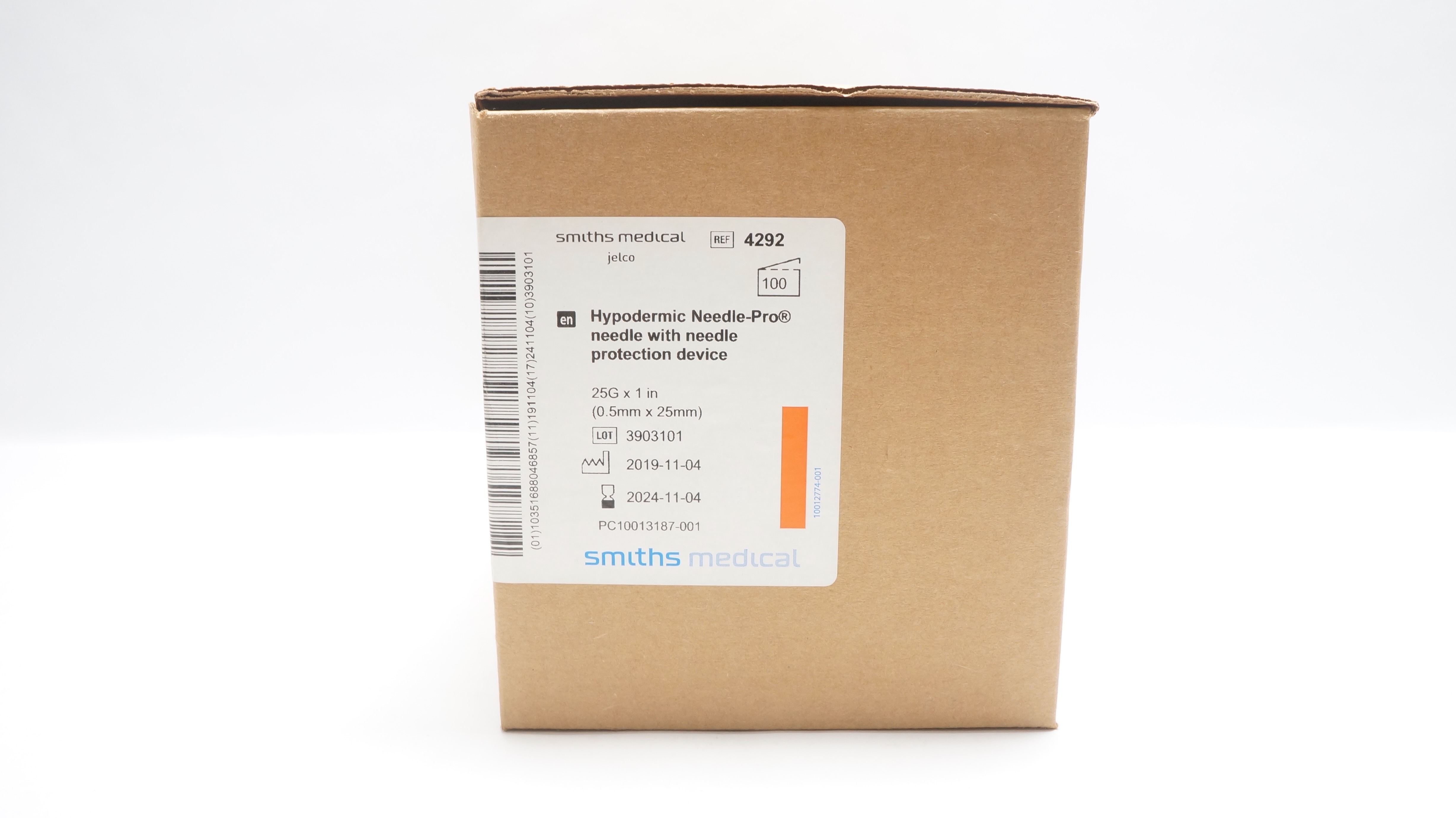 Smiths Medical 4292 Jelco Hypodermic Needle-Pro 25G x 1 inch (x) - Box  of 100
