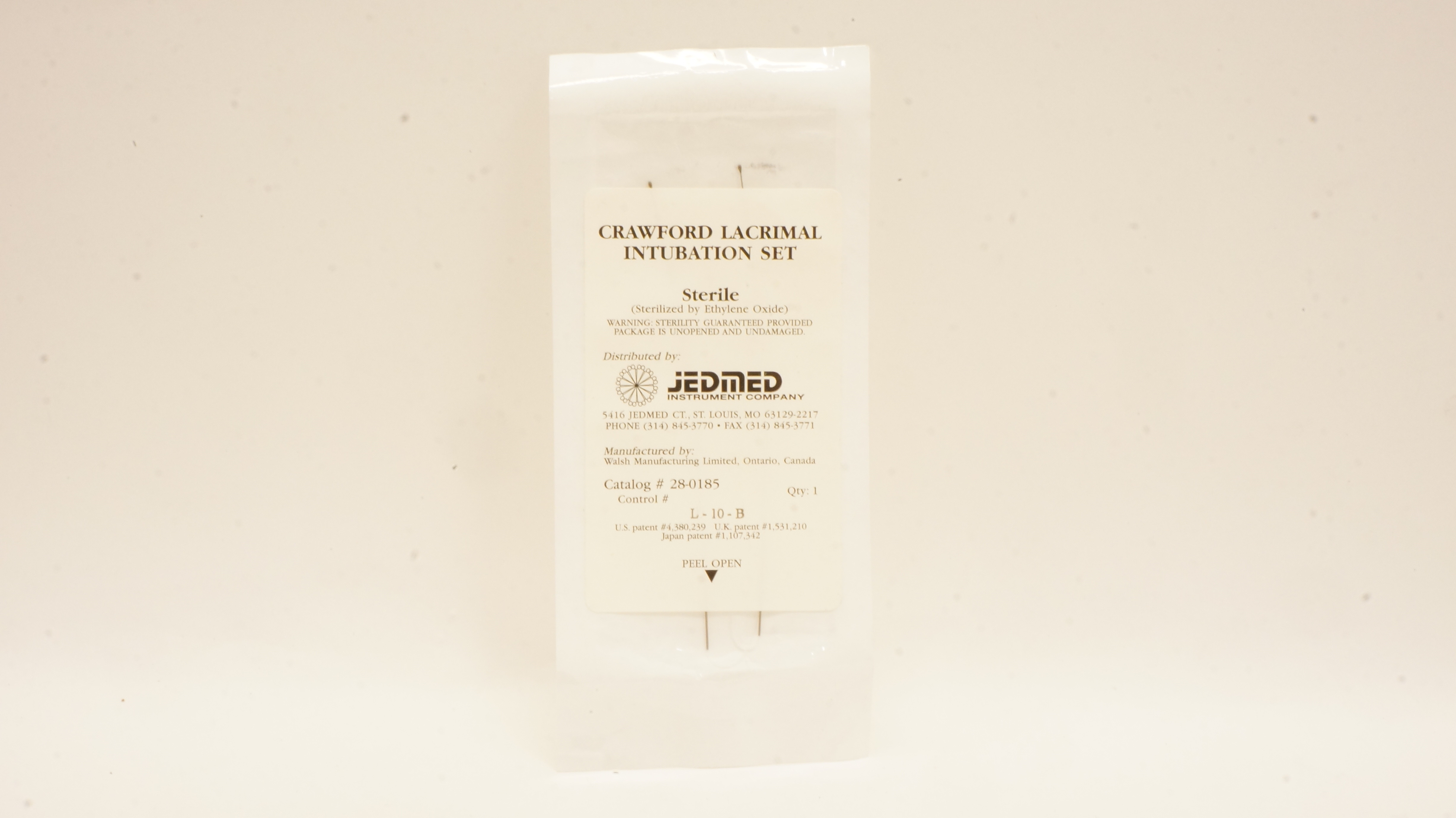 Walsh Medical 28-0185 Jedmed Crawford Lacrimal Intubation Set