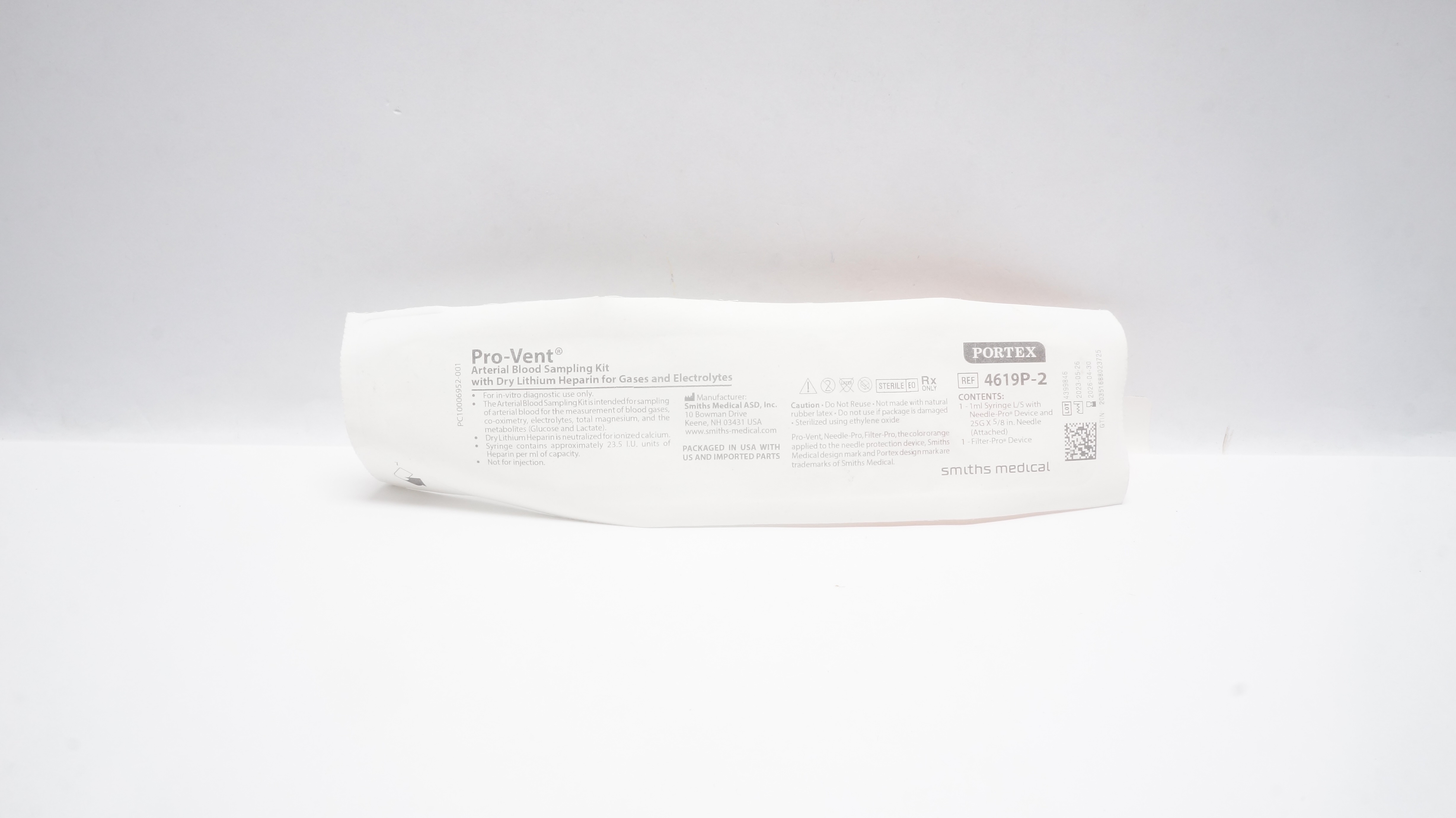 Smiths Medical 4619P-2 Portex Arterial Blood Sampling Kit (x)