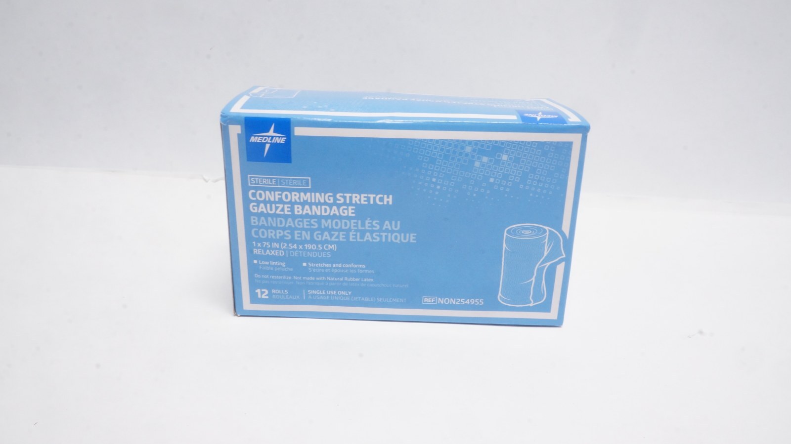 Medline NON254955 Conforming Stretch Gauze Bandage 1x75in - box of 12 Rolls