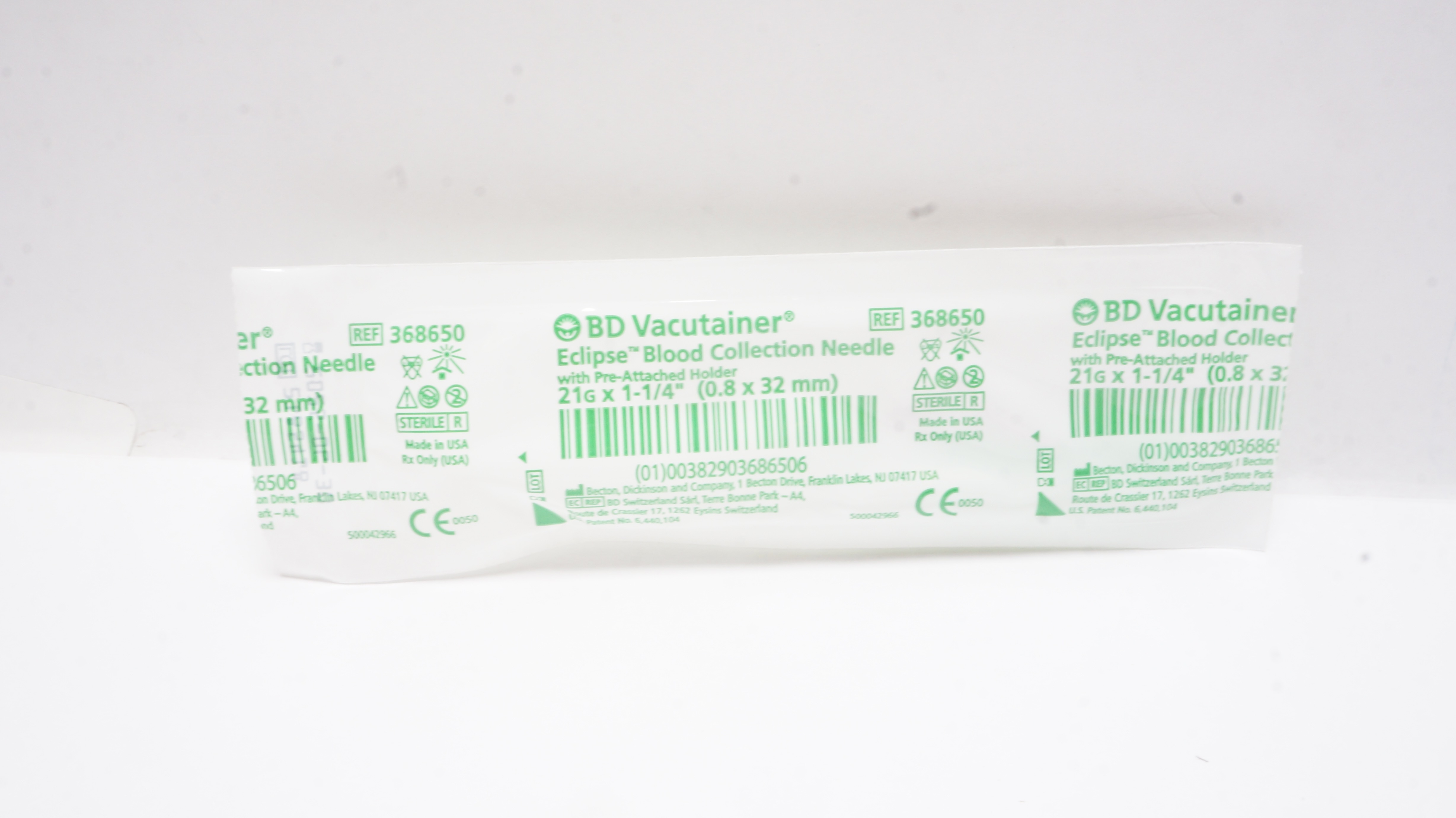 BD 368650 Vacutainer Eclipse Blood Collection Ndle 21G x 1-1/4inch