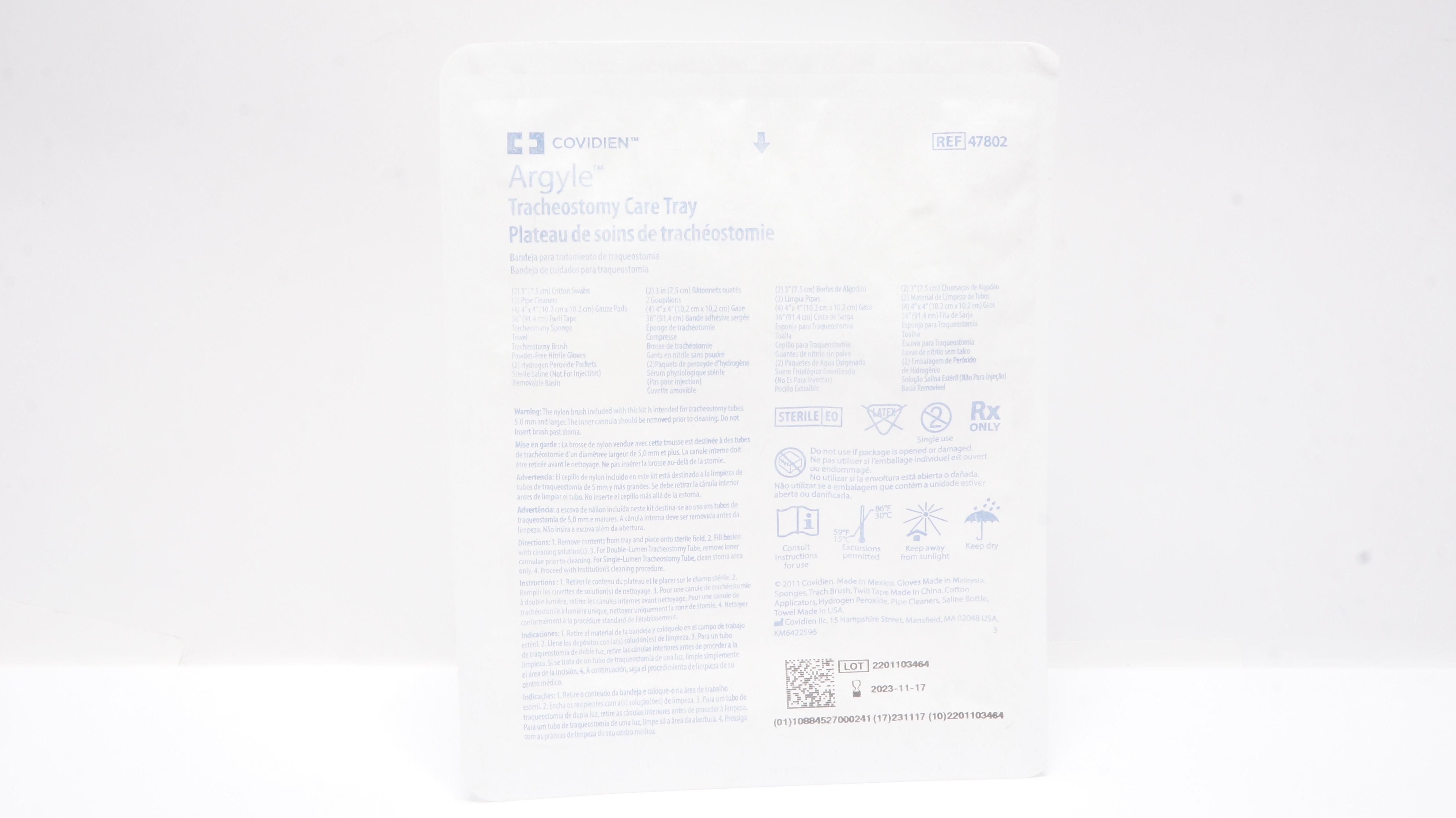 Covidien 47802 Argyle Tracheostomy Care Tray (x)