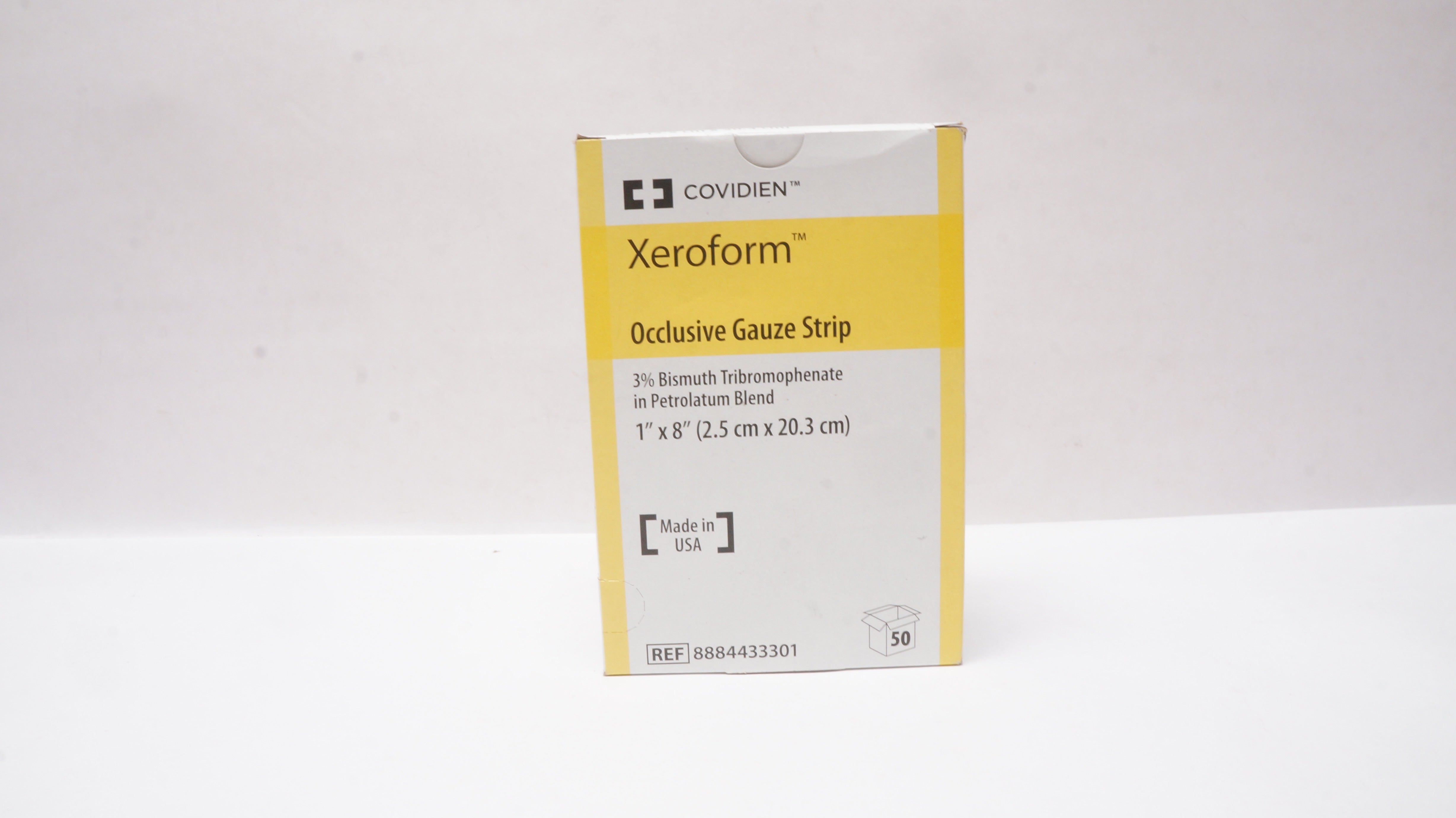 Covidien 8884433301 Xeroform Occlusive Gauze Strip 1 x 8 inch - Box of 50