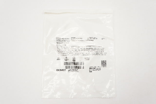 Biomet 1802-48-014 Cannulated Fully Threaded Cancellous Screw Reducer 4mm x 14mm