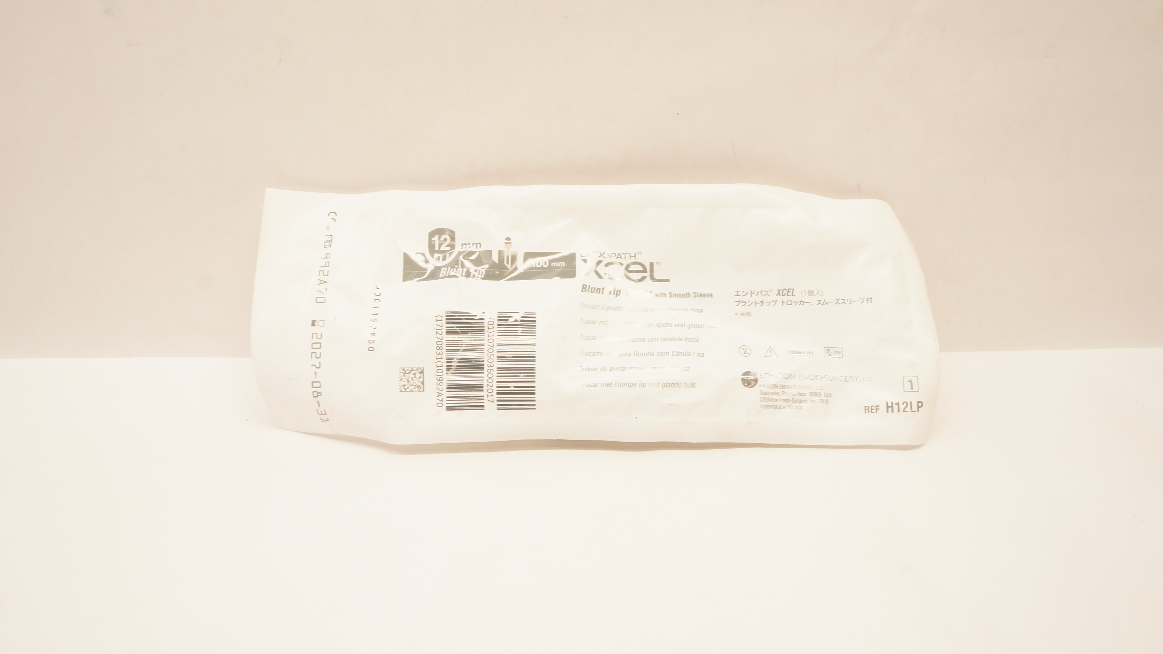 Ethicon H12LP Endopath XCEL Blunt Tip Trocar with Smooth Sleeve 12mm x 100mm