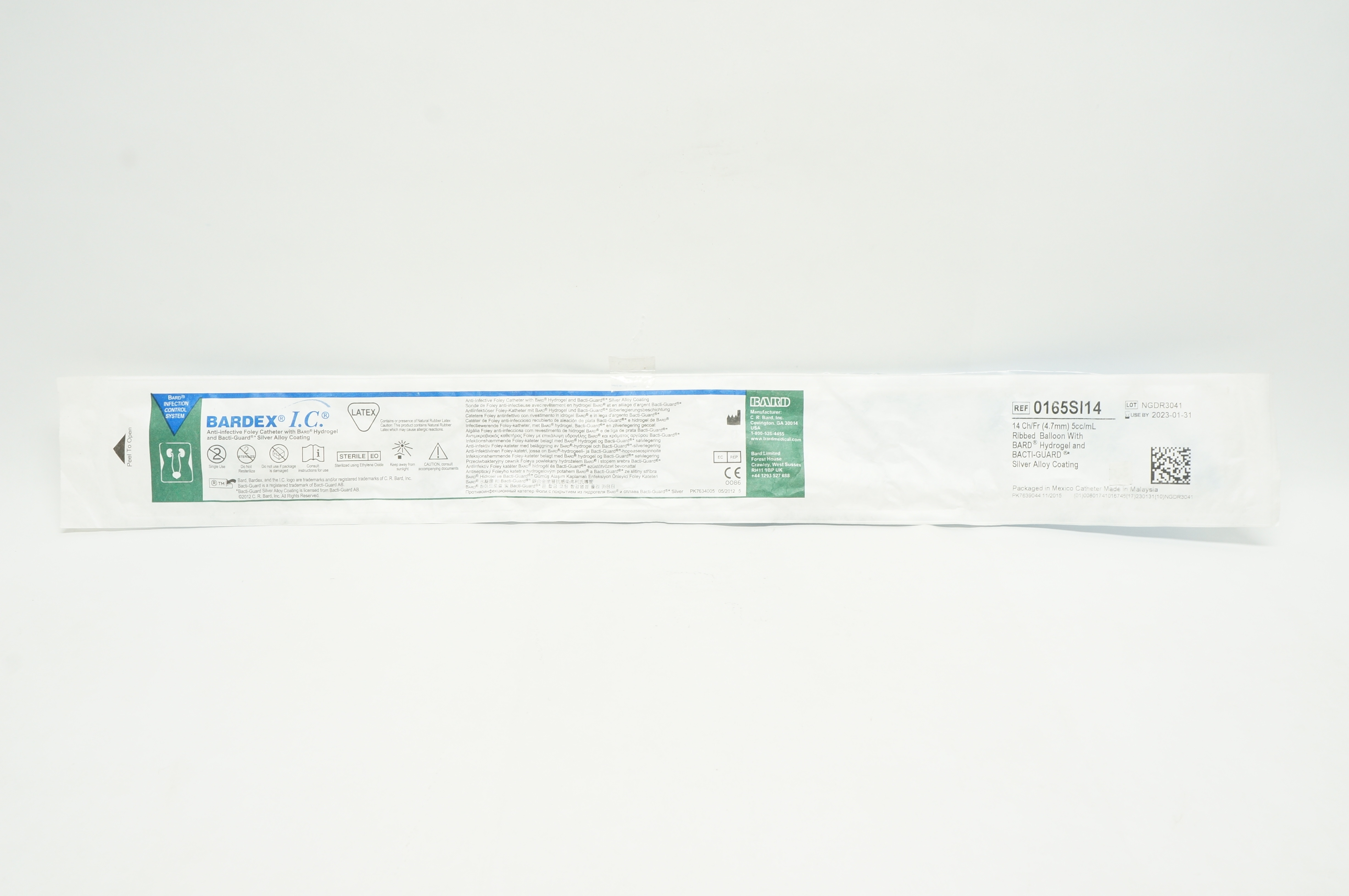 Bard 0165SI14 Bardex Anti-Infective Foley Cath. 14Fr (x)