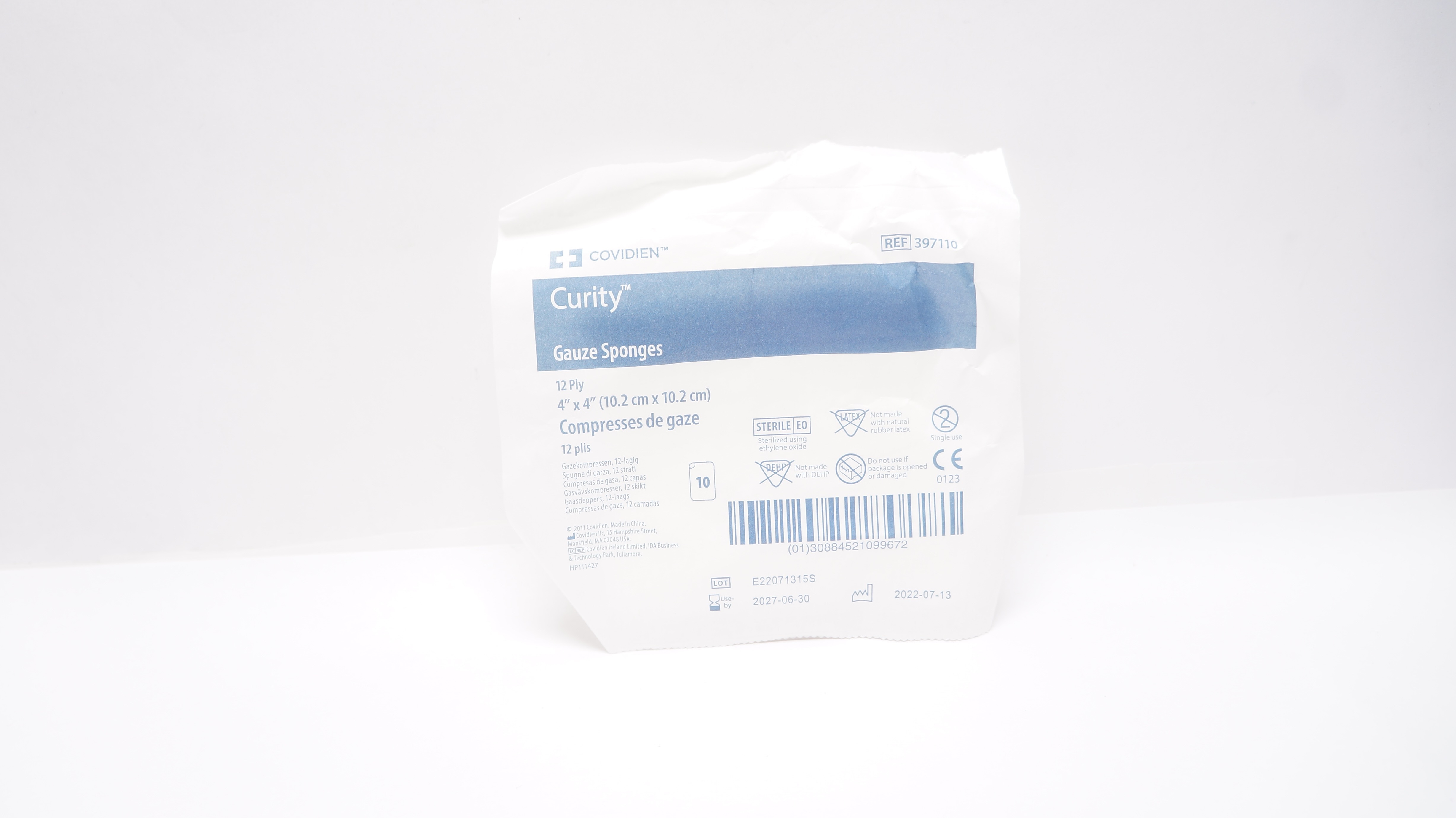 Covidien 397110 Curity Gauze Sponge 12 Ply 4inch x 4inch - Pack of 10