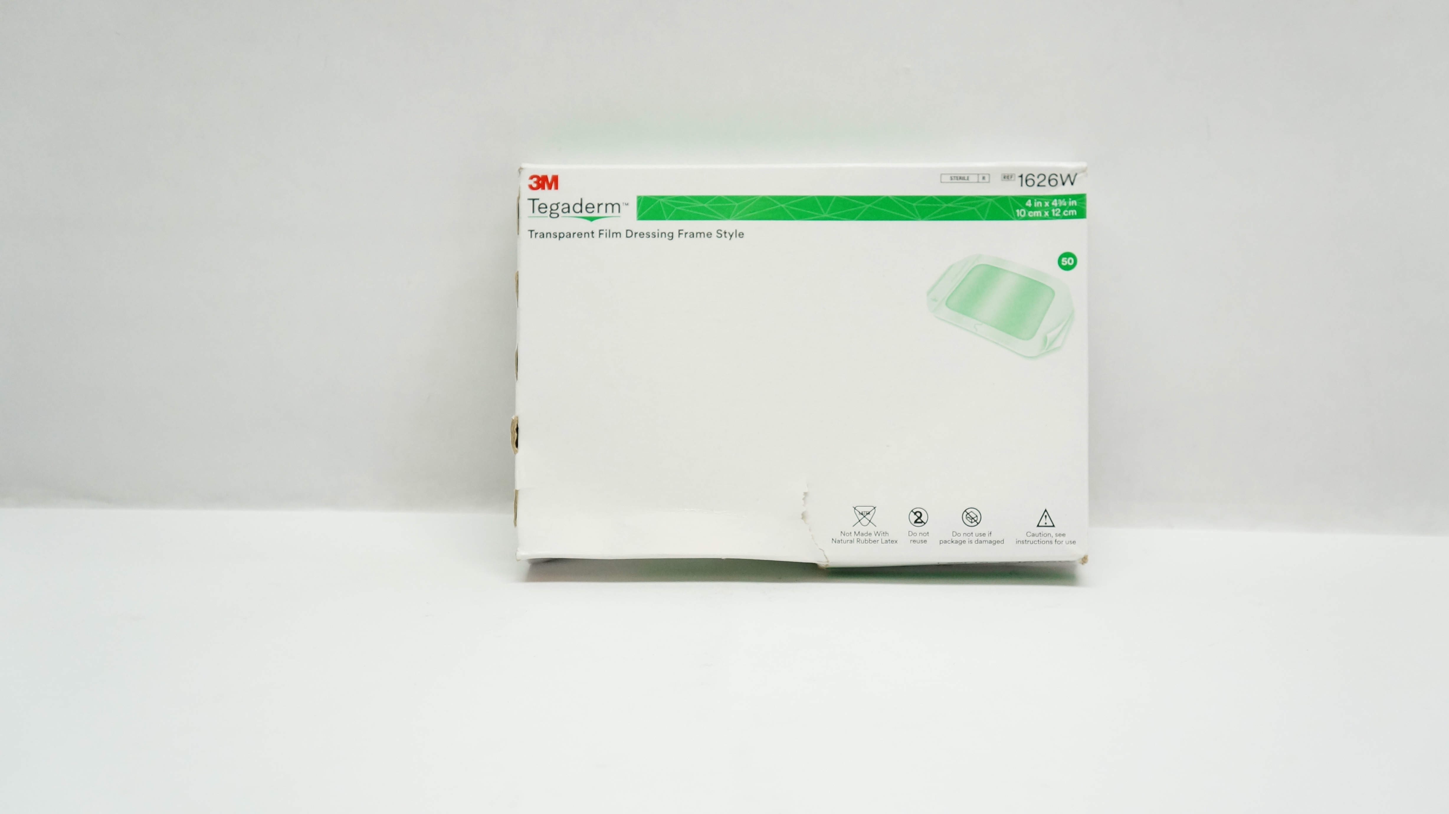 3M 1626W Tegaderm Transparent Film Dressing 4inch x 4 3/4inch - Box of 50