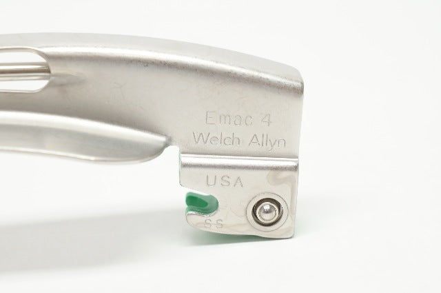 Welch Allyn 69214 Stainless Steel Fiber Optic Laryngoscope Blade Emac 4