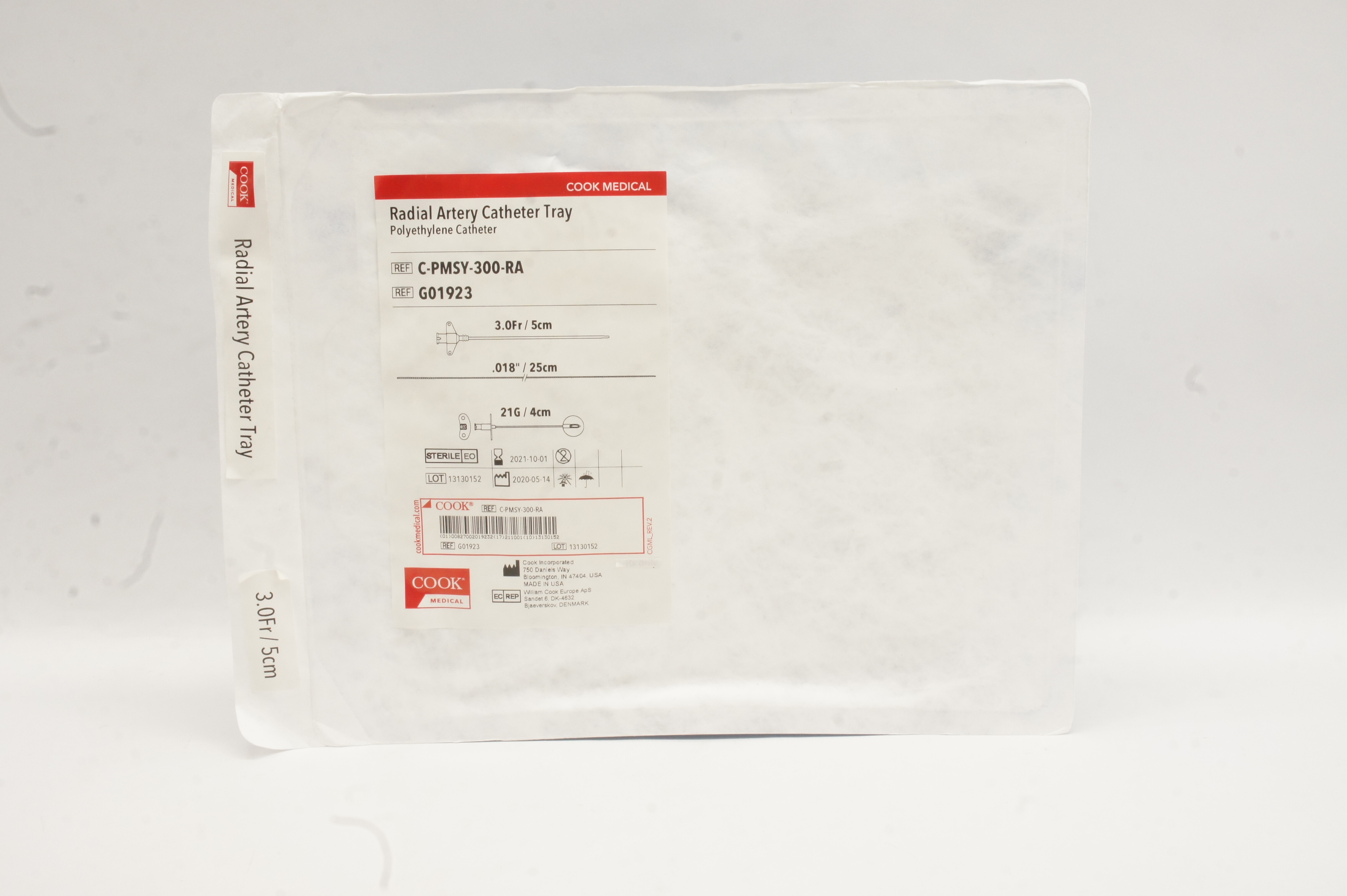 Cook Medical G01923 Radial Artery Cath. Tray 3.0Fr. x 5cm