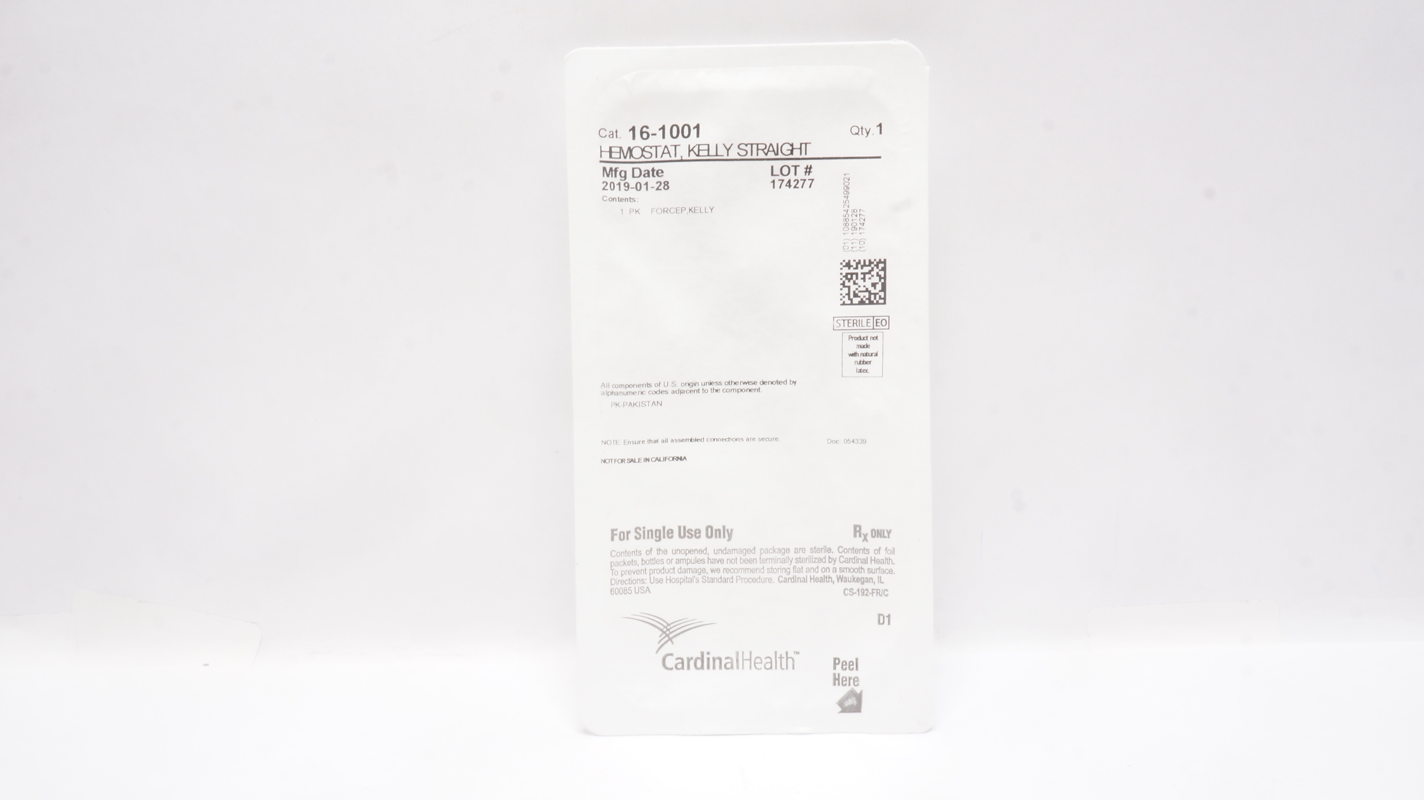 Cardinal Health 16-1001 Hemostat Forceps, Kelly Straight (x)