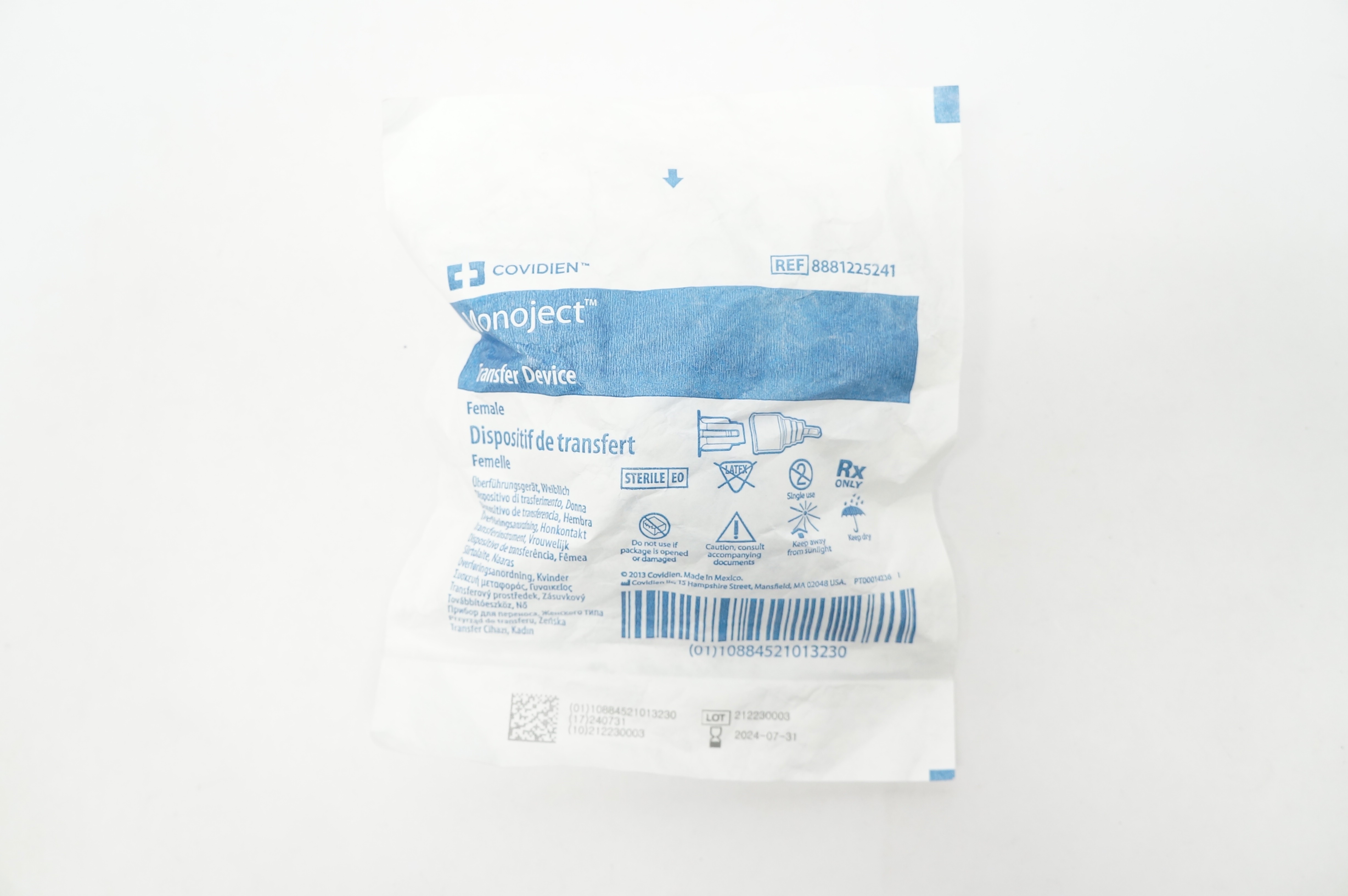 Covidien 8881225241 Monoject Transfer Device Female