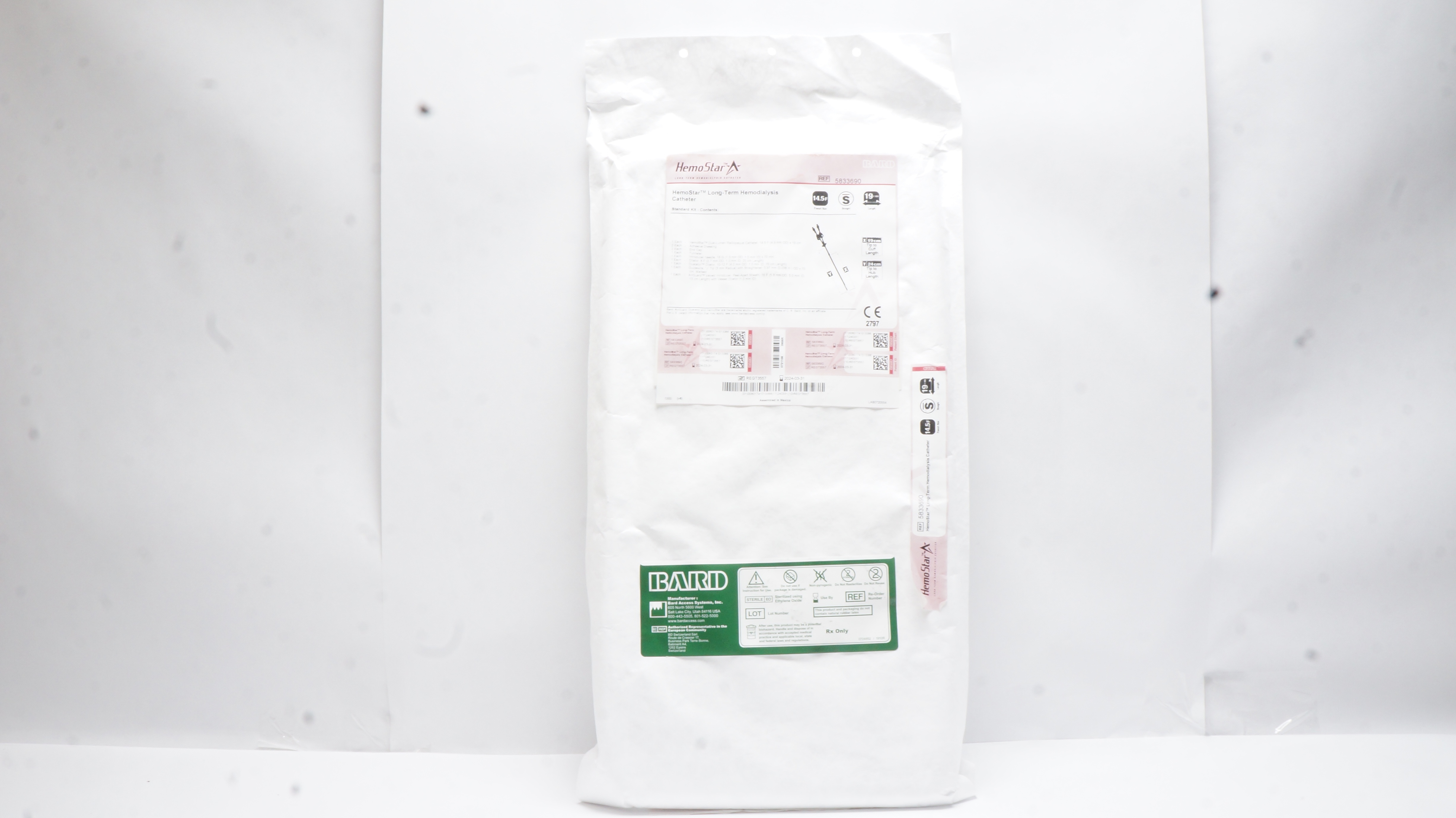 Bard 5833690 HemoStar Long-Term Hemodialysis Cath. 14.5F x 19cm (x)