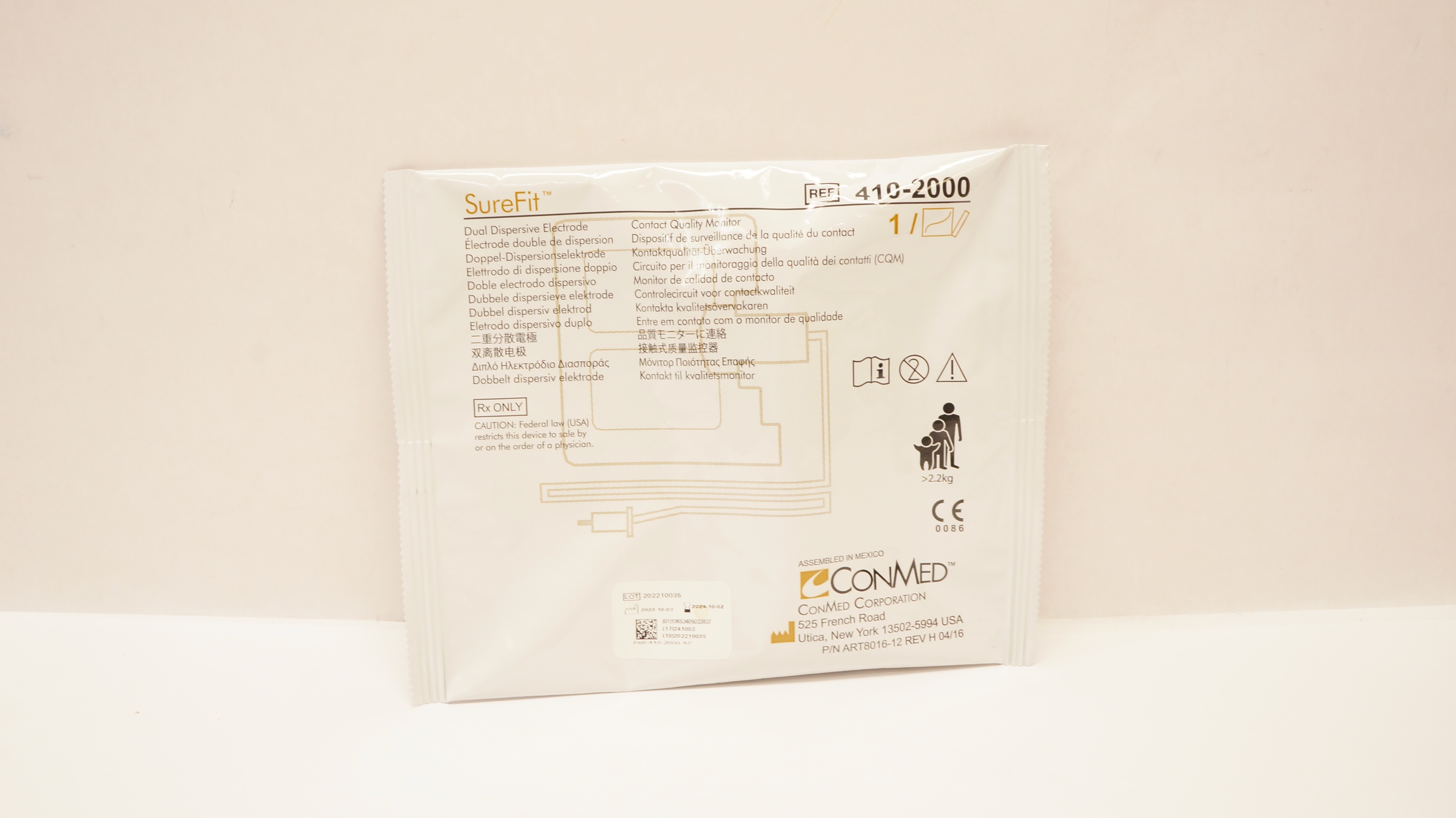 ConMed 410-2000 SureFit Dual Dispersive Electrode