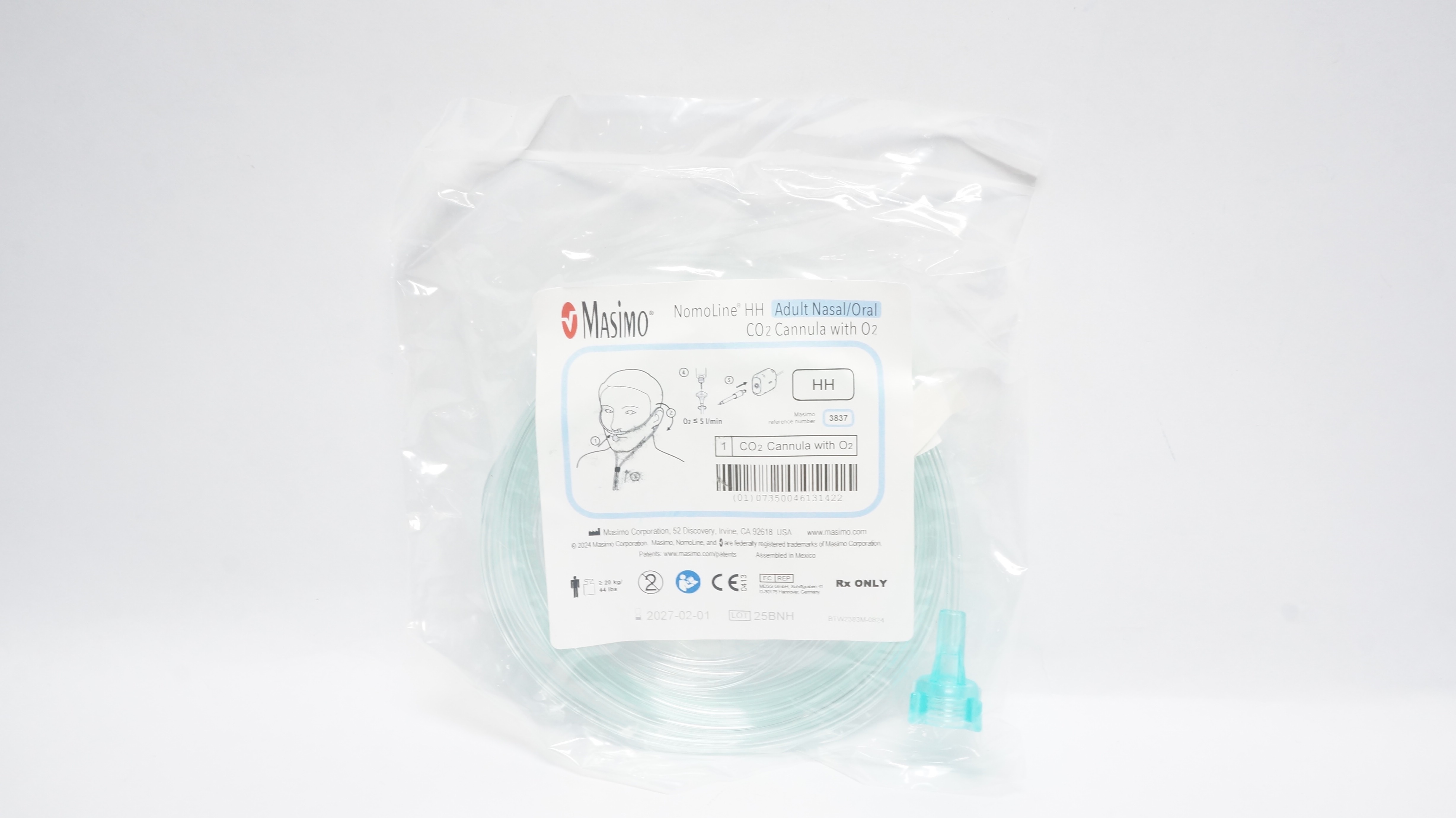 Masimo 3837 NomoLine HH Adult Nasal/Oral CO2 Cannula with O2