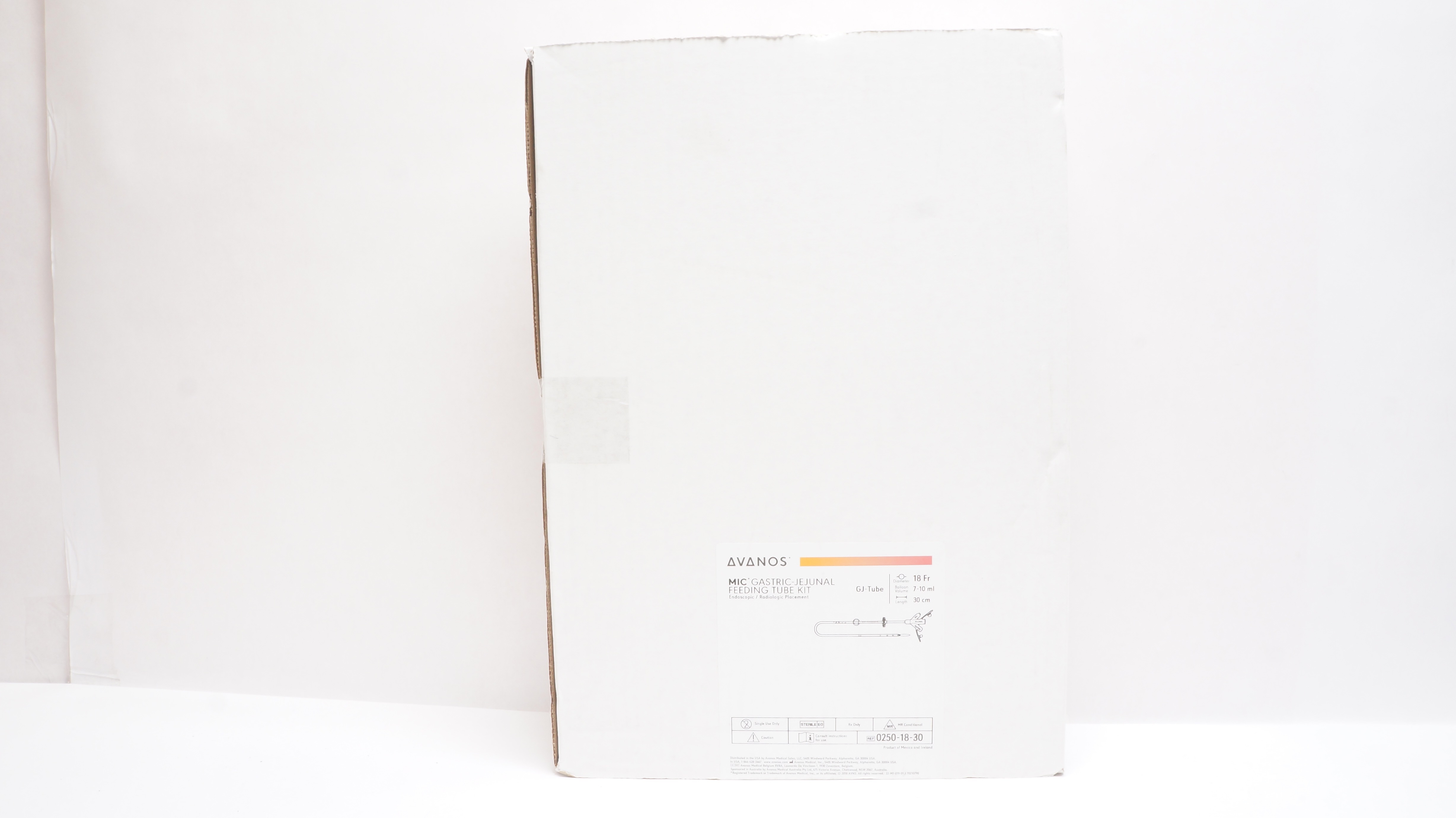 Avanos 0250-18-30 MIC Gastric-Jejunal Feeding Tube Kit 18Fr x 30cm 7-10ml