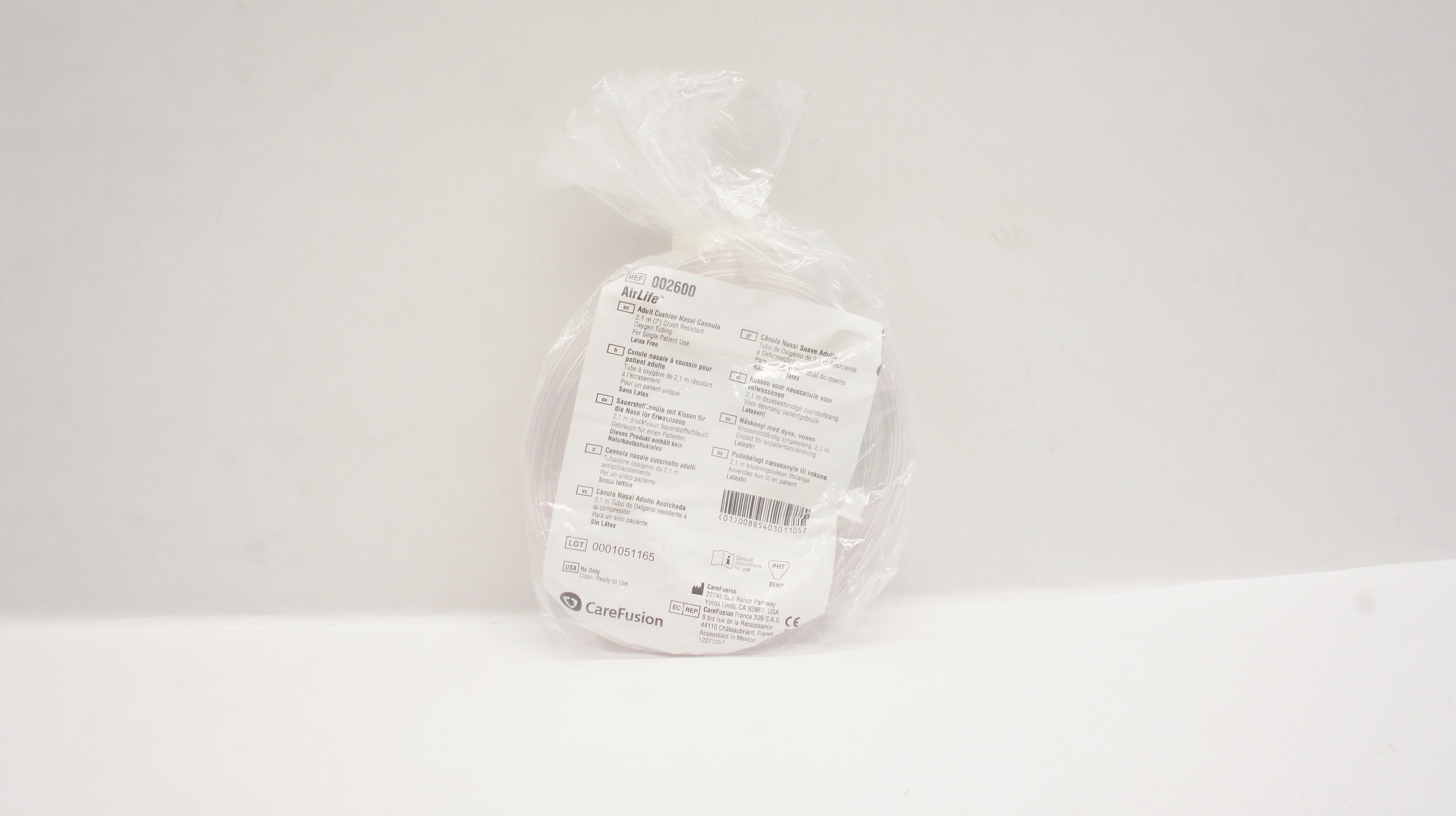 CareFusion 002600 AirLife Adult Cushion Nasal Cannula w/Oxygen Tubing 7 feet (x)