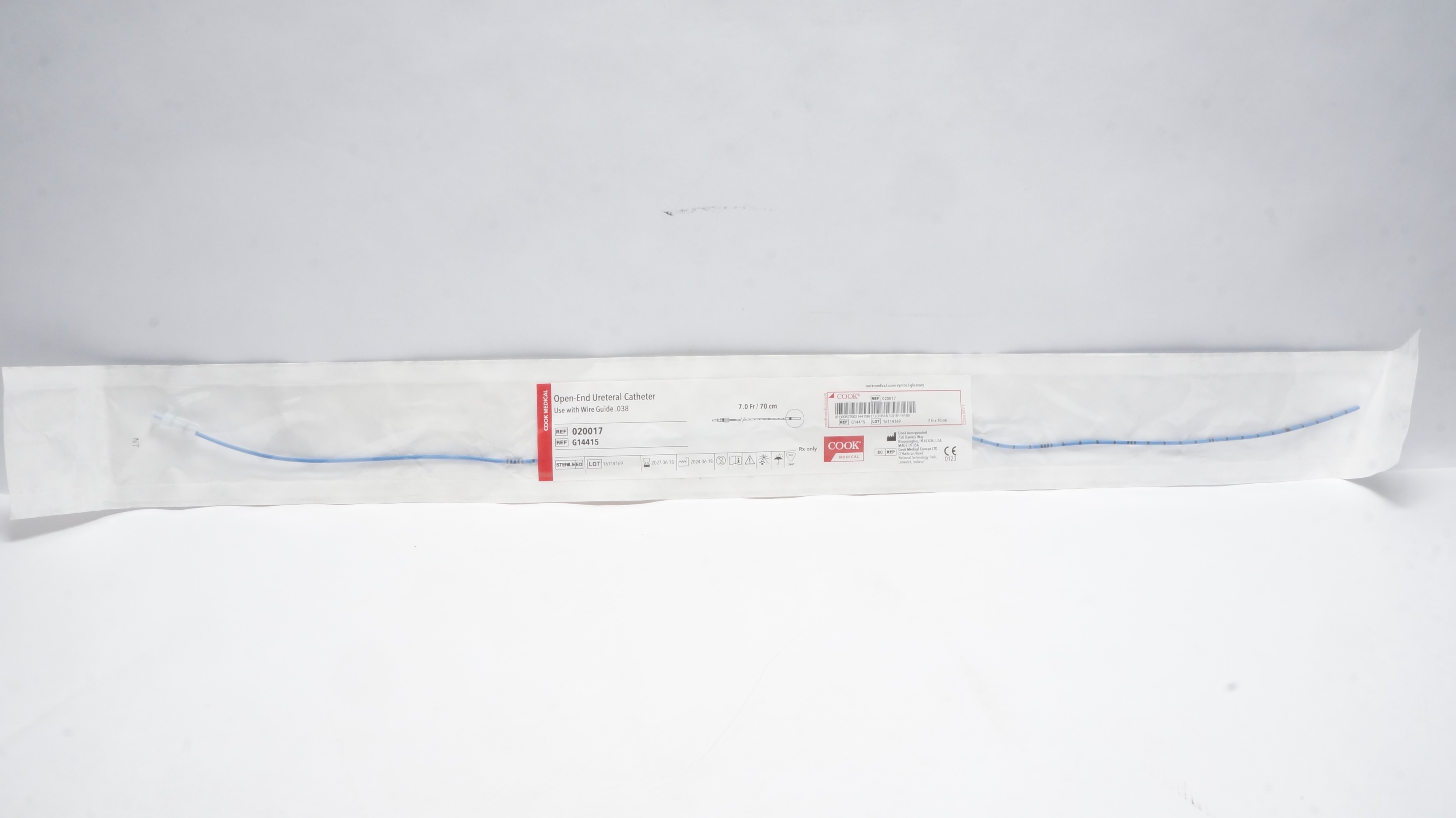 Cook Medical G14415 Open-End Ureteral Catheter 7.0 Fr/70cm
