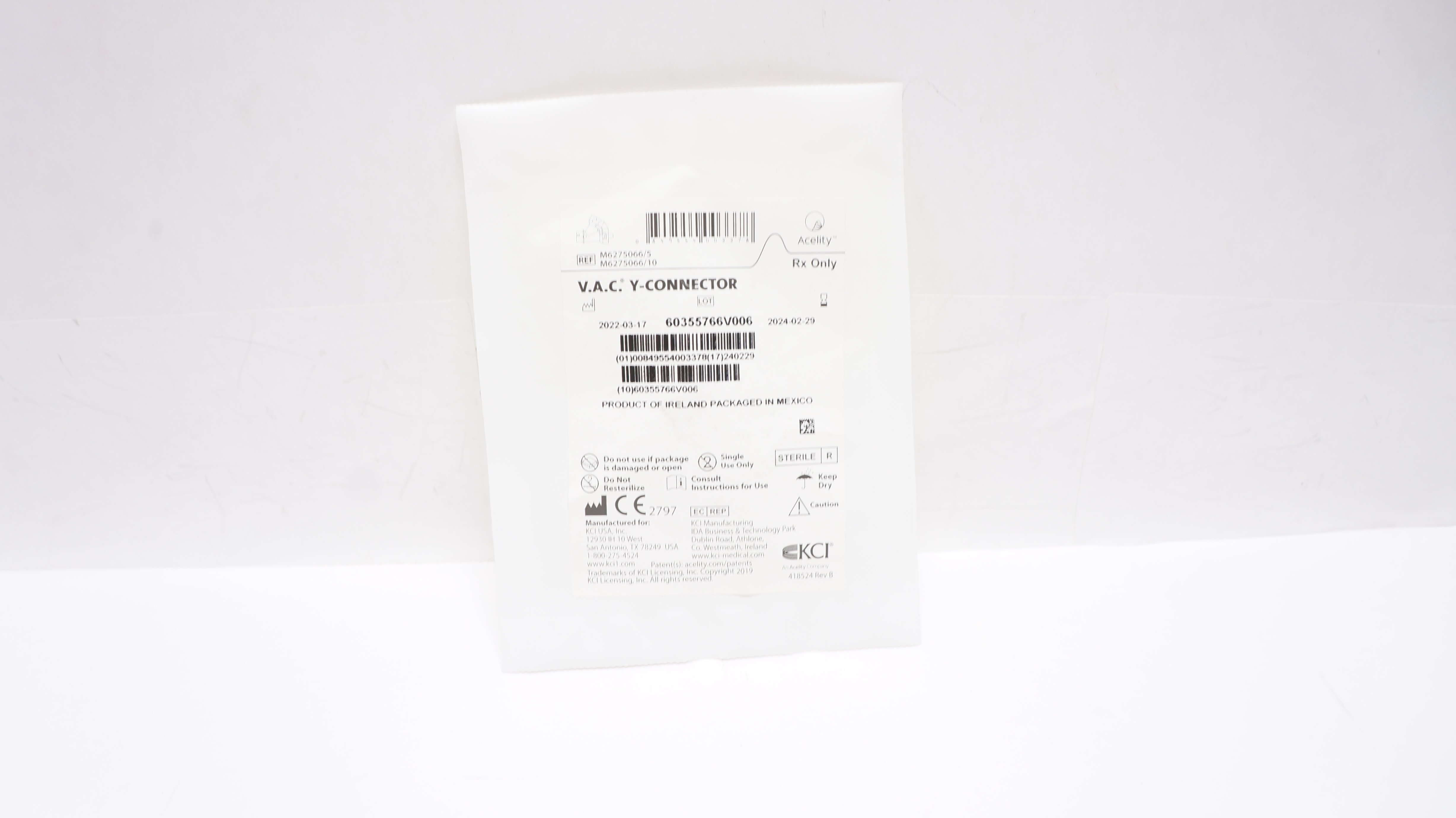 KCI M6275066/5 Acelity V.A.C. Y-Connector