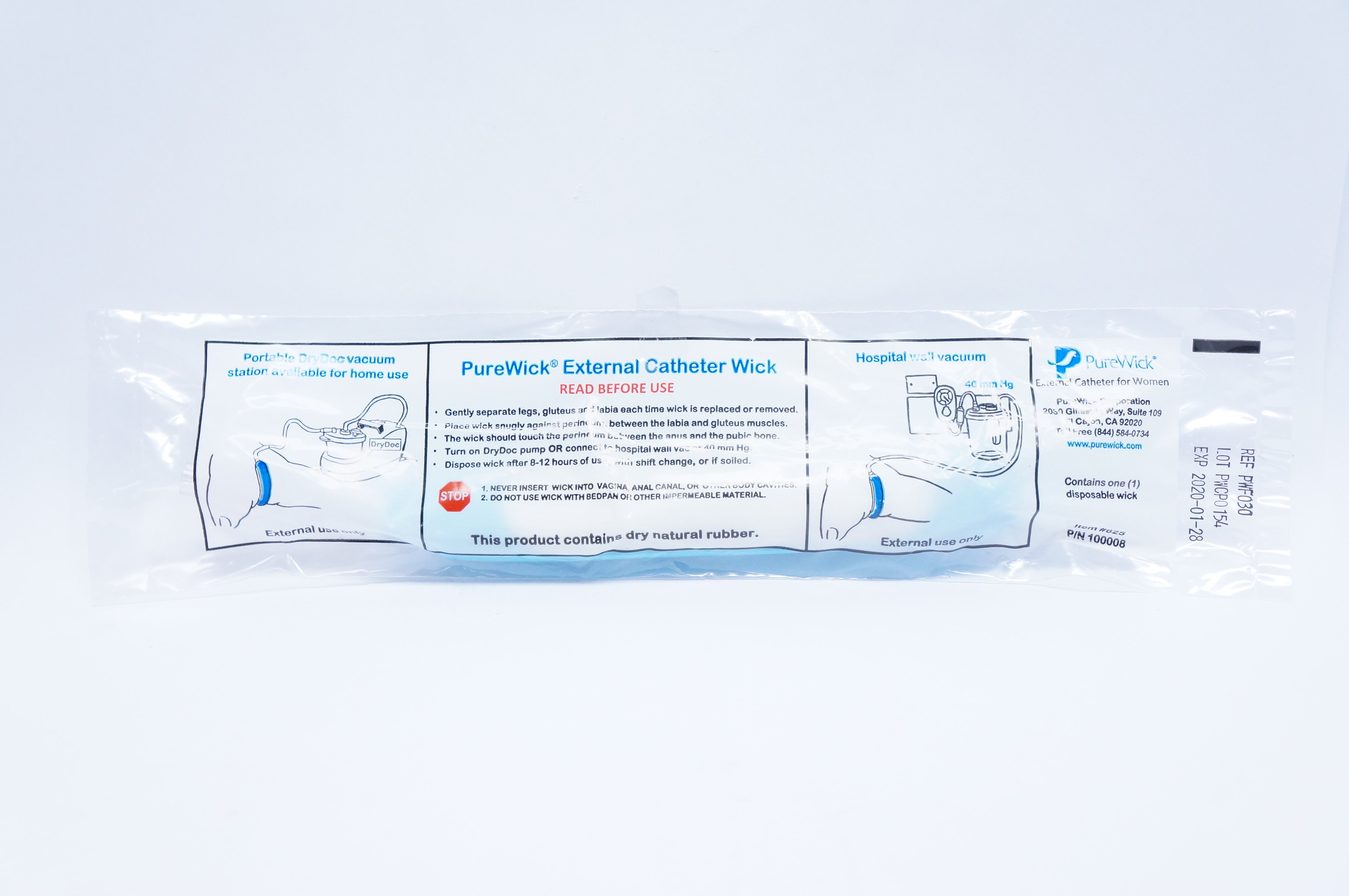 PureWick PWF030 External Cath. Hospital Wall Vacuum Wick 40mm/kg (x)
