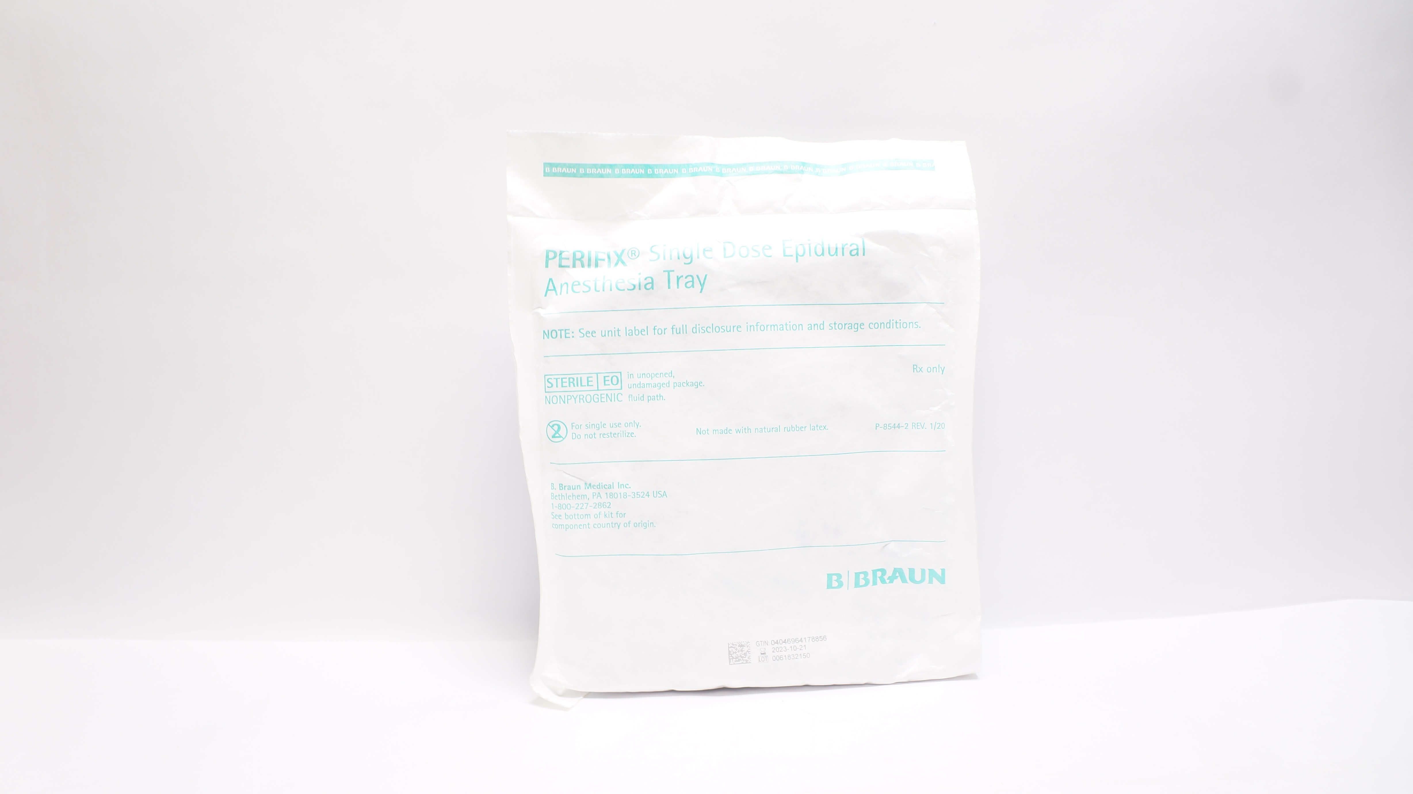 Braun 332259 PERIFIX Single Dose Epidural Anesthesia Tray 20Ga