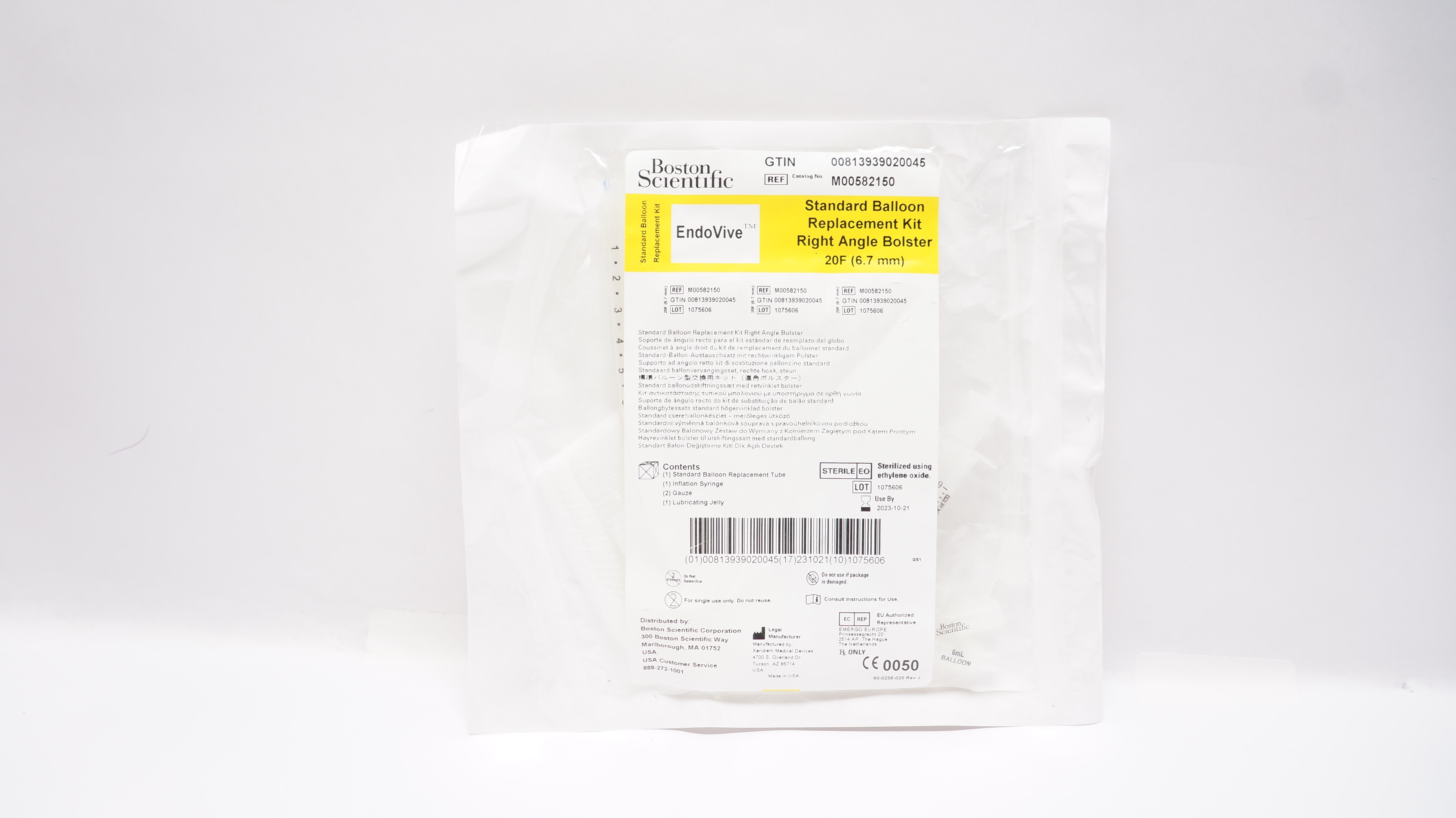 Boston Scientific M00582150 EndoVive Standard Balloon Replacement Kit 20F
