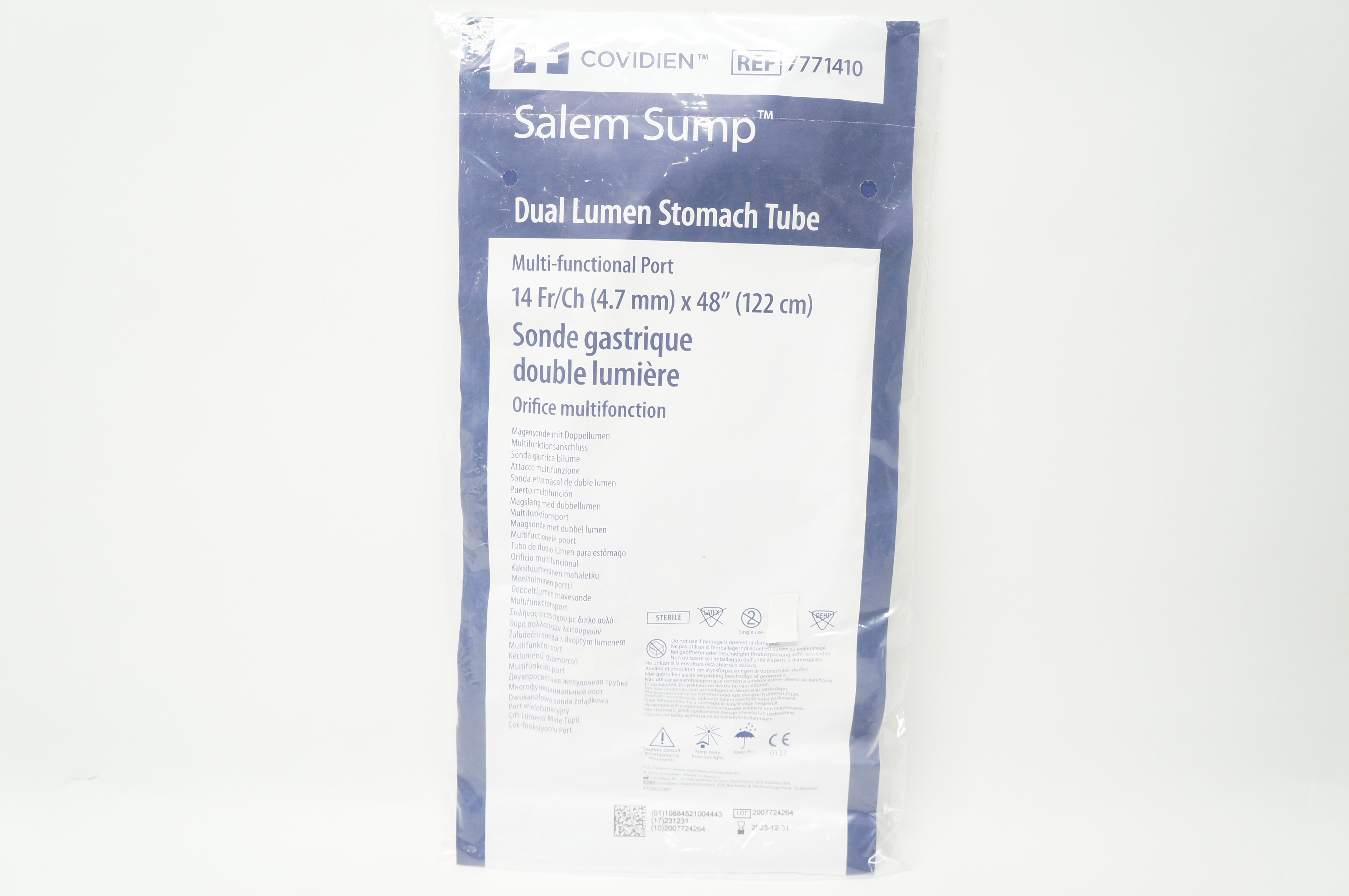 Covidien 7771410 Salem Sump Dual Lumen Stomach Tube 14Fr/Ch x 48inch