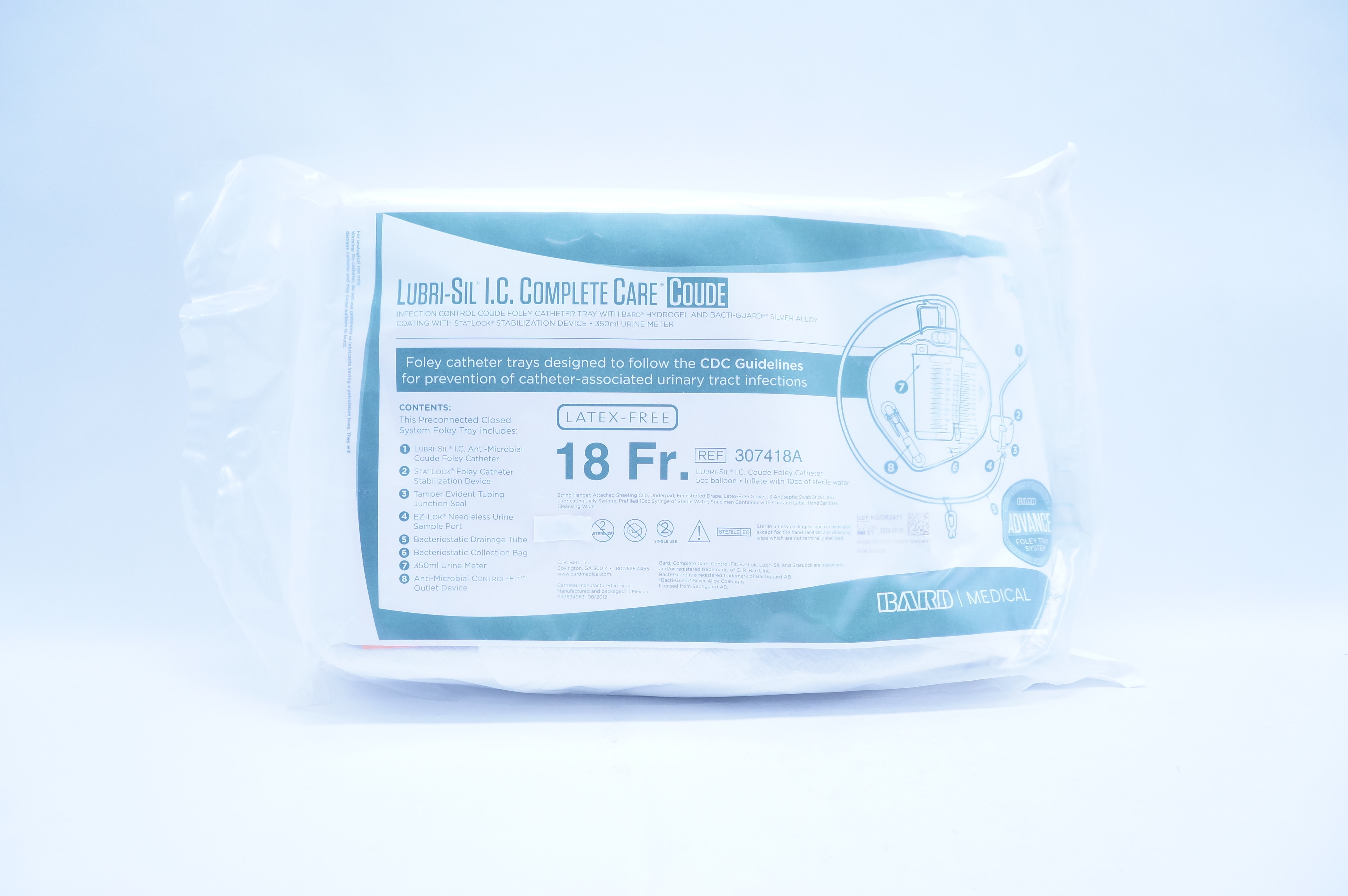Bard 307418A Lubri-Sil I.C. Complete Care Coude 18 Fr (x)