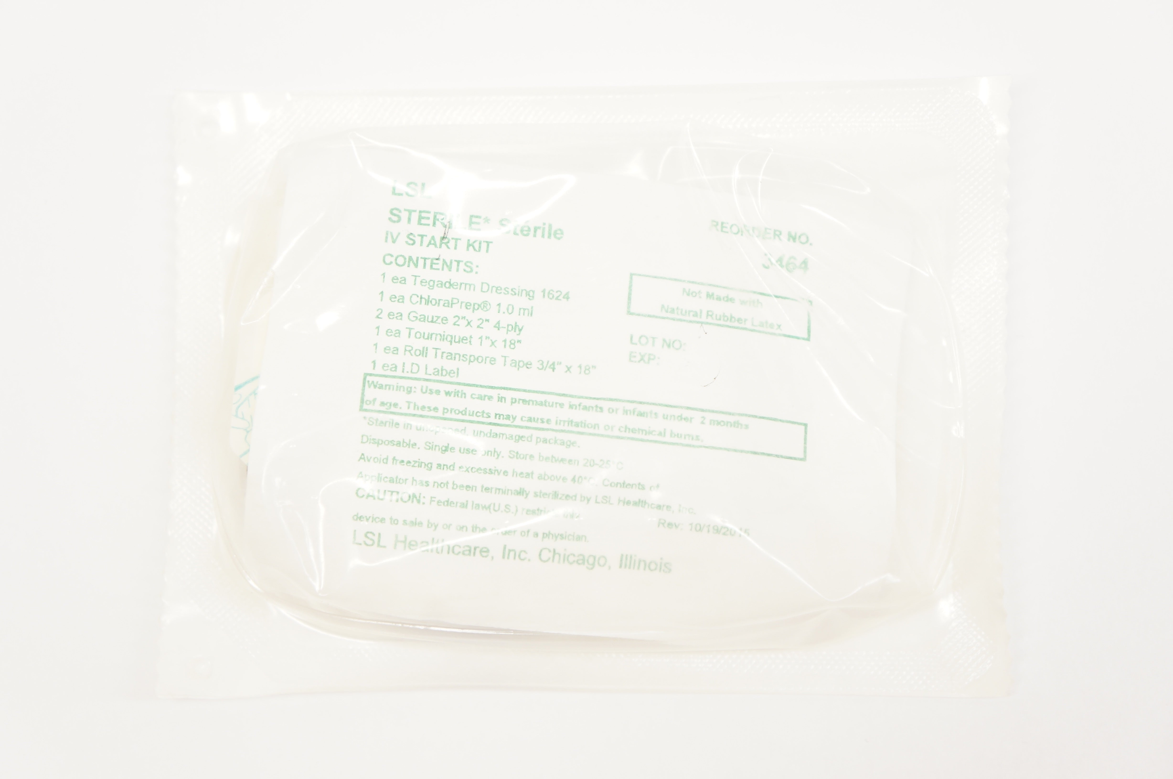 LSL Healthcare 3464 3M Tegaderm Sterile, IV Start Kit (x)