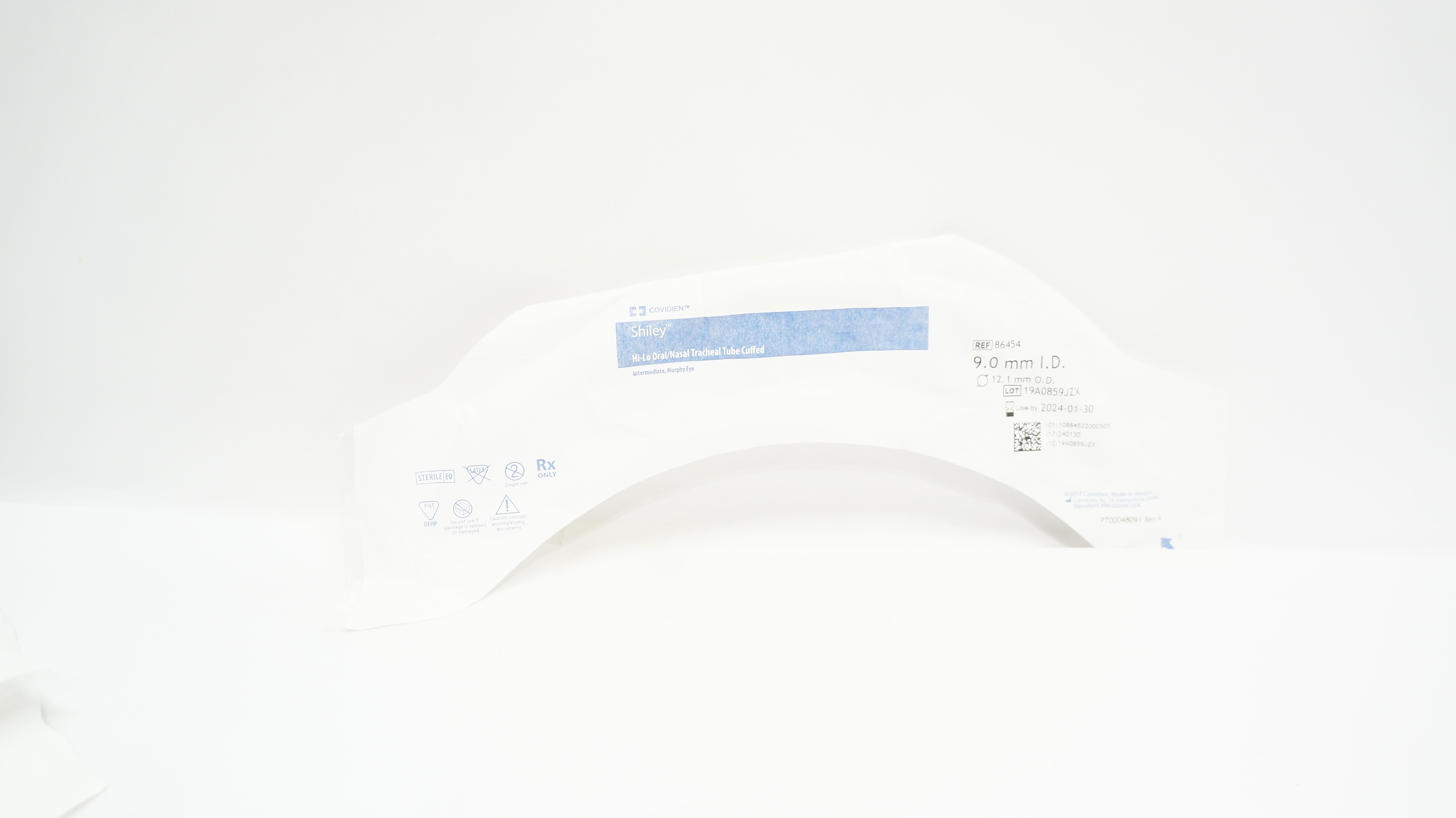 Covidien 86454 Shiley Hi-Lo Oral/Nasal Tracheal Tube Cuffed 9.0mm ID x 12.1mm OD