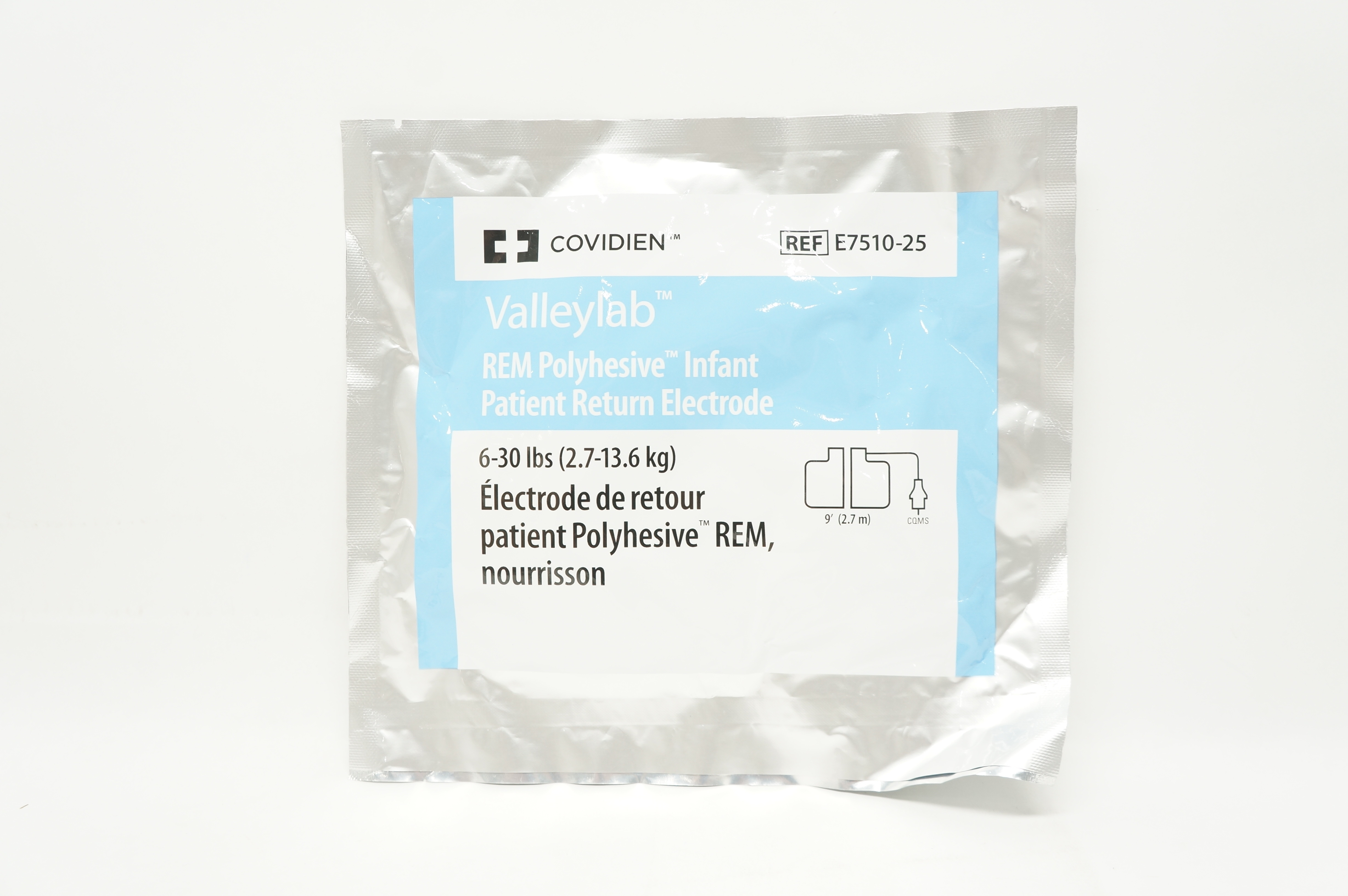Covidien E7510-25 Valleylab REM Polyhesive Infant Patient Electrode 6-30lbs (x)