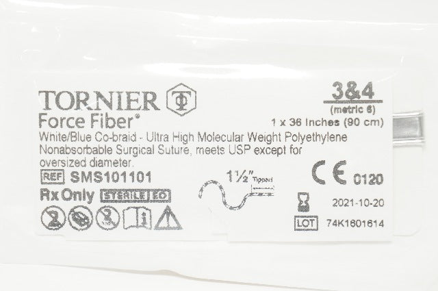 Teleflex SMS101101 Tornnier Force Fiber White/Blue Co-Braid 3&4, 1 x 36inch (x)